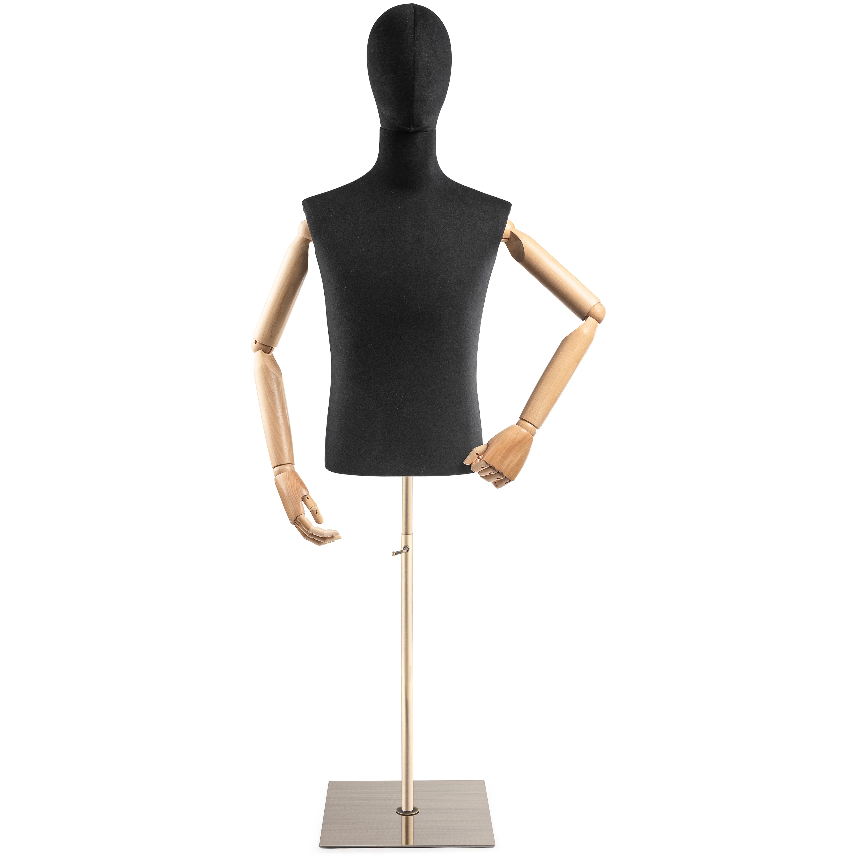 Male Display Dress Form on Metal Flat Base (Head & Arms Version) - Image 77