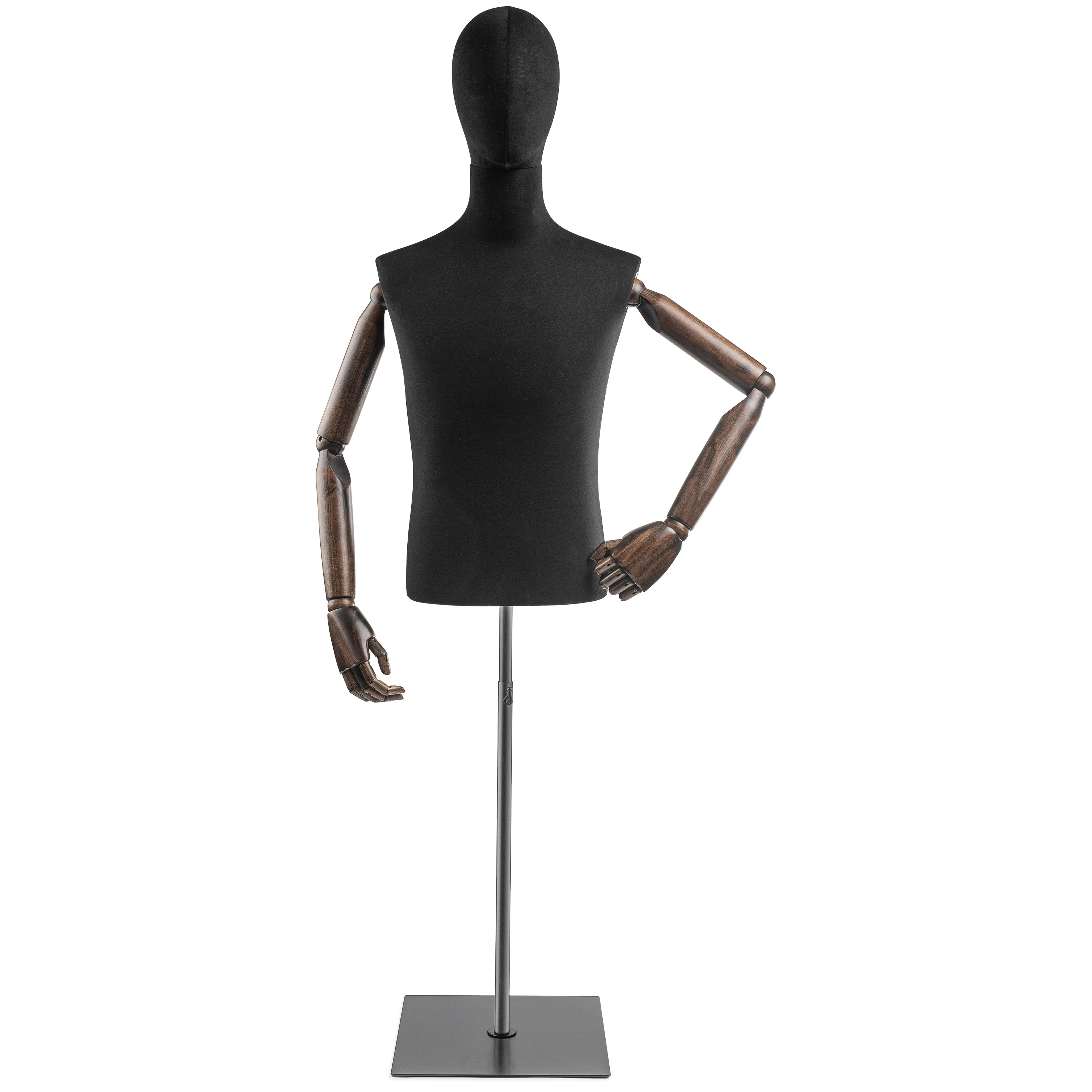 Male Display Dress Form on Metal Flat Base (Head & Arms Version) - Image 79