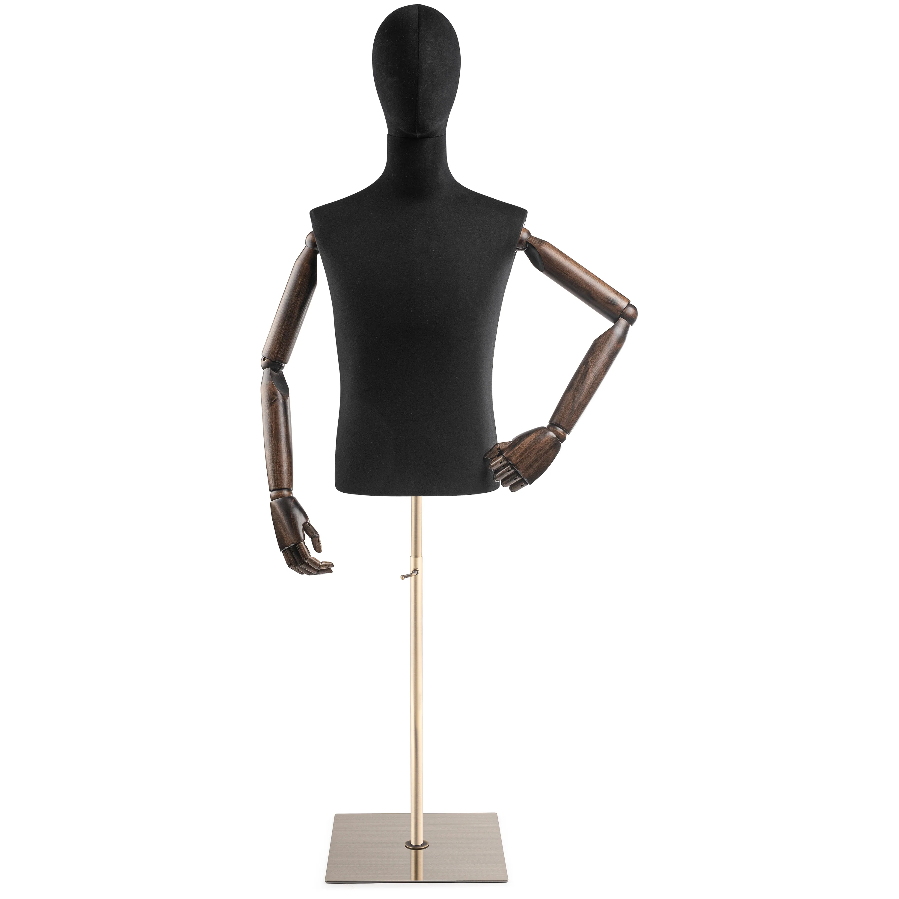 Male Display Dress Form on Metal Flat Base (Head & Arms Version) - Image 80