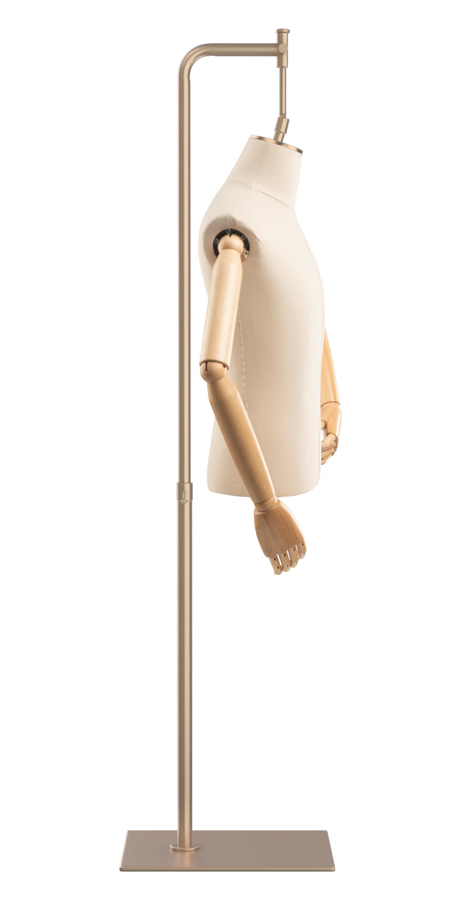 Male Display Dress Form on Metal Hanging Base (Head & Arms Version) - Image 22