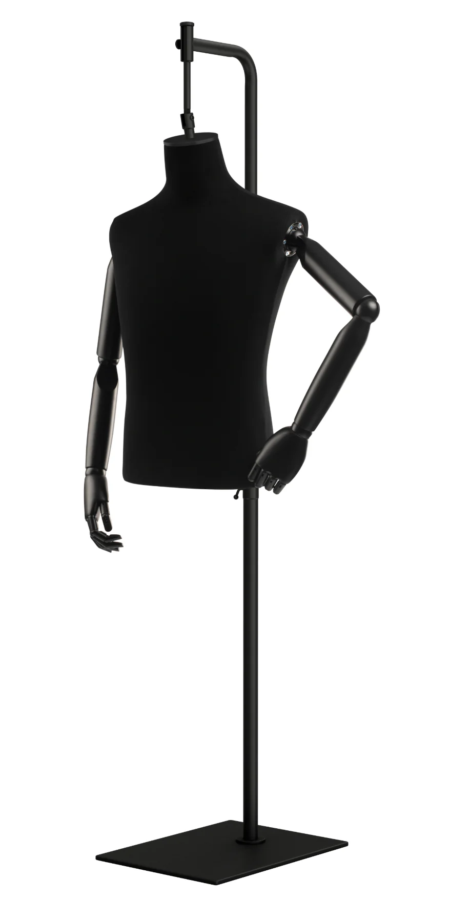 Male Display Dress Form on Metal Hanging Base (Head & Arms Version) - Image 33