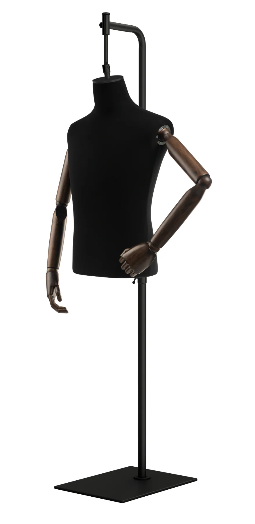 Male Display Dress Form on Metal Hanging Base (Head & Arms Version) - Image 36