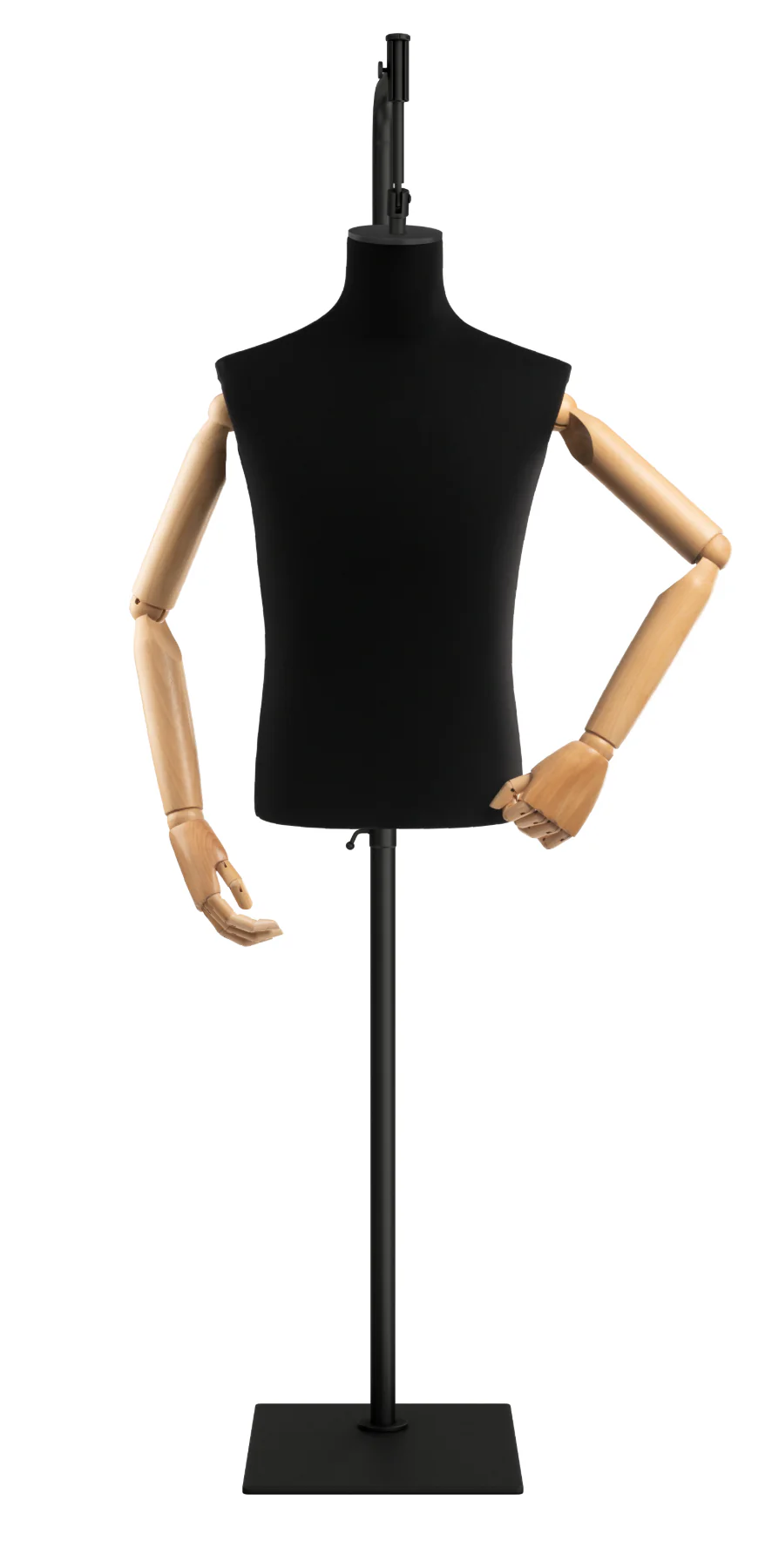 Male Display Dress Form on Metal Hanging Base (Head & Arms Version) - Image 38