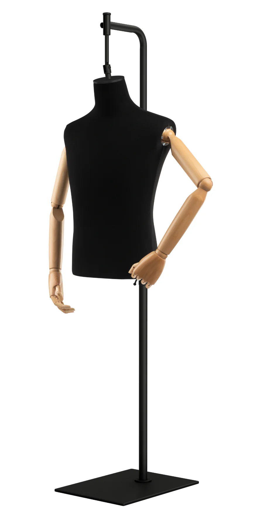 Male Display Dress Form on Metal Hanging Base (Head & Arms Version) - Image 39