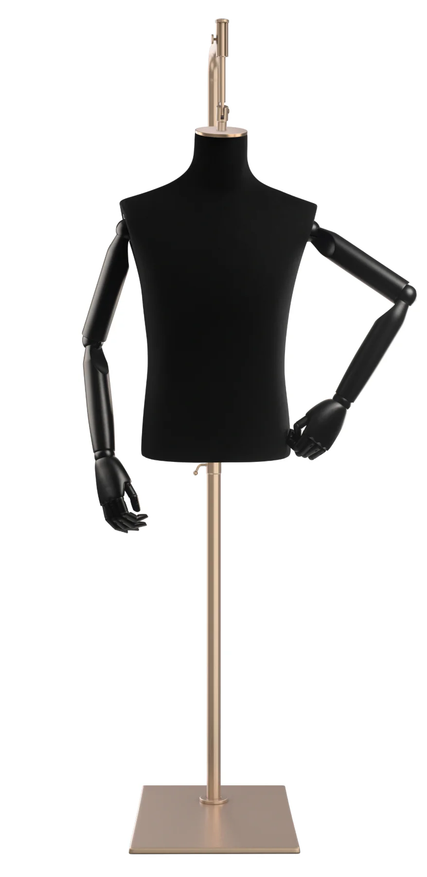 Male Display Dress Form on Metal Hanging Base (Head & Arms Version) - Image 41