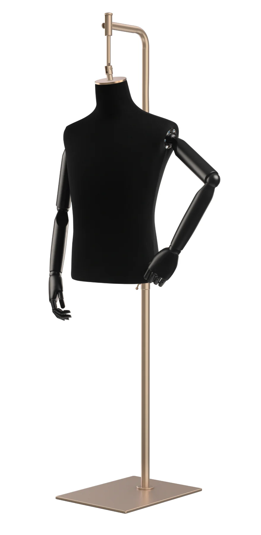Male Display Dress Form on Metal Hanging Base (Head & Arms Version) - Image 42