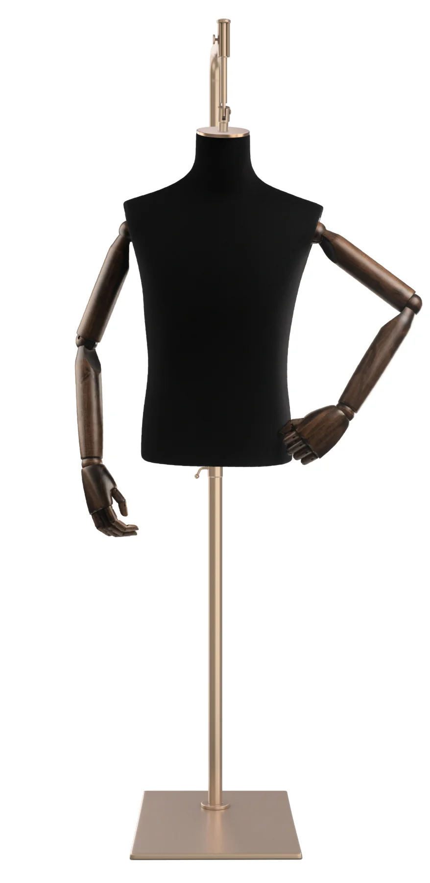 Male Display Dress Form on Metal Hanging Base (Head & Arms Version) - Image 44