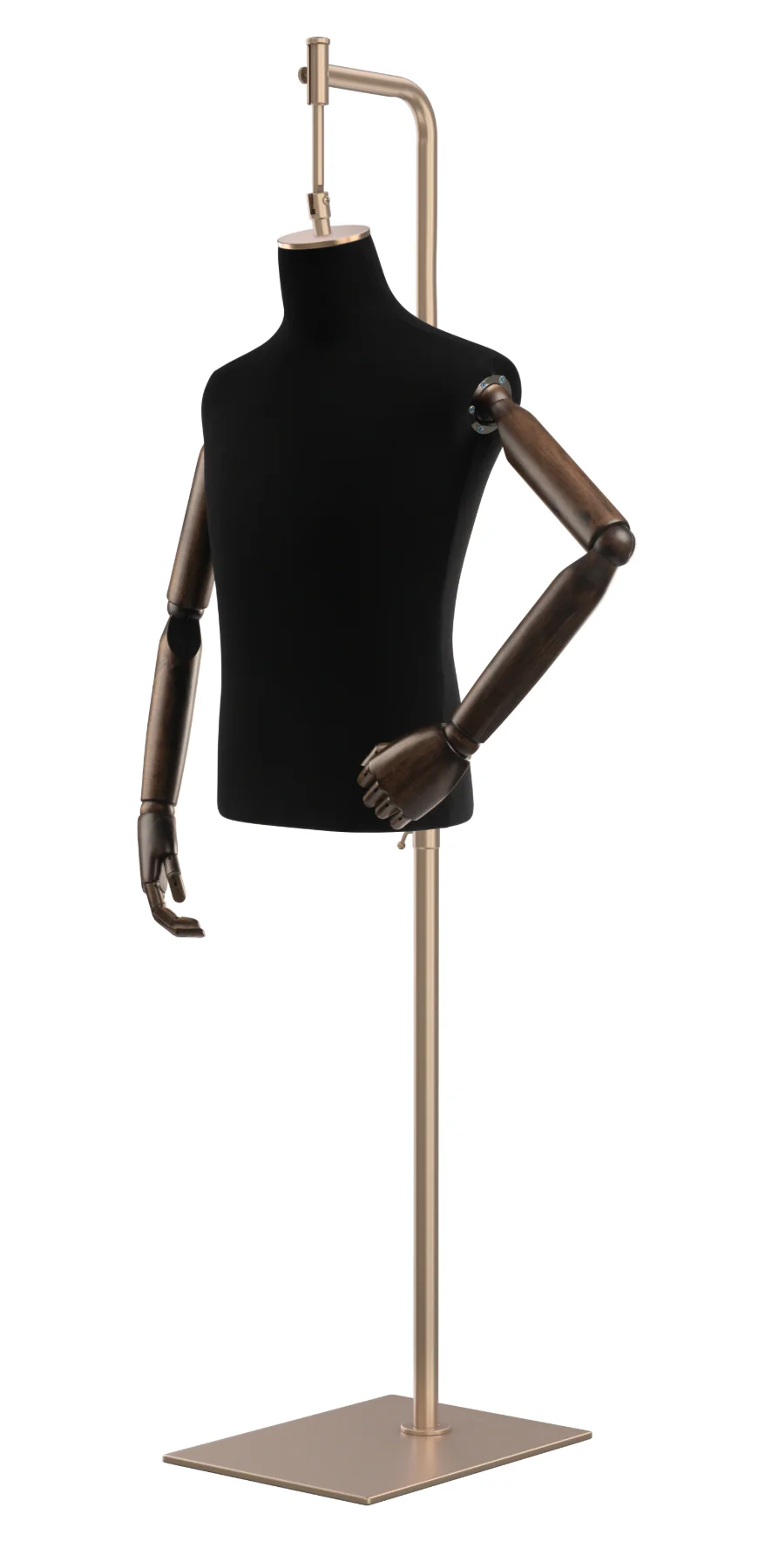 Male Display Dress Form on Metal Hanging Base (Head & Arms Version) - Image 45