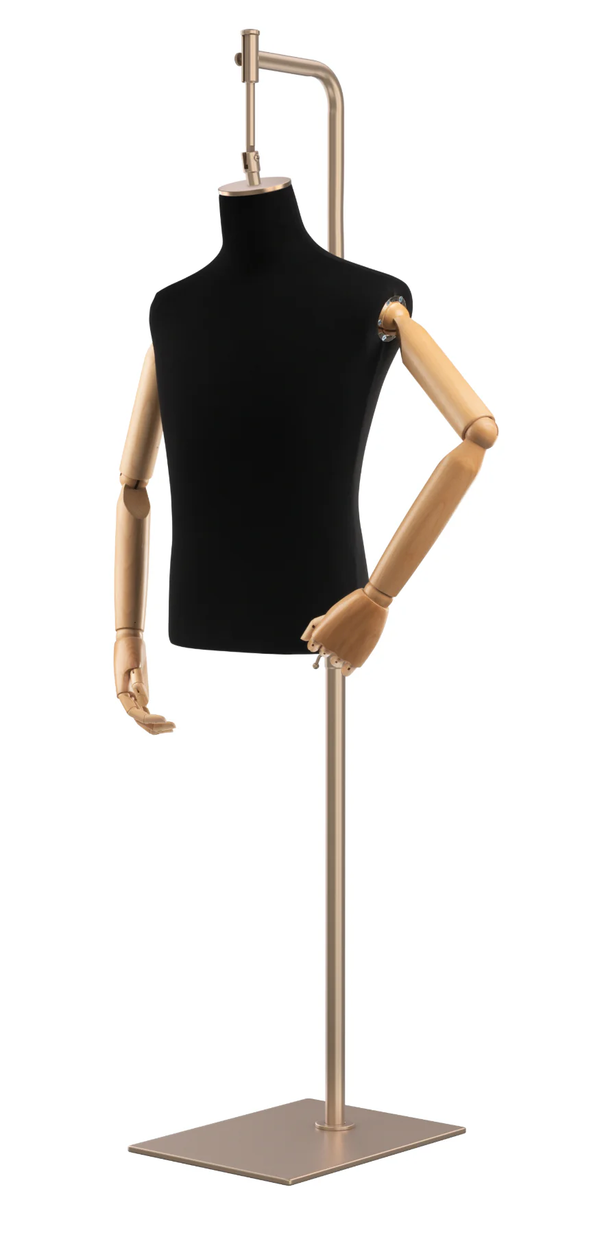 Male Display Dress Form on Metal Hanging Base (Head & Arms Version) - Image 48