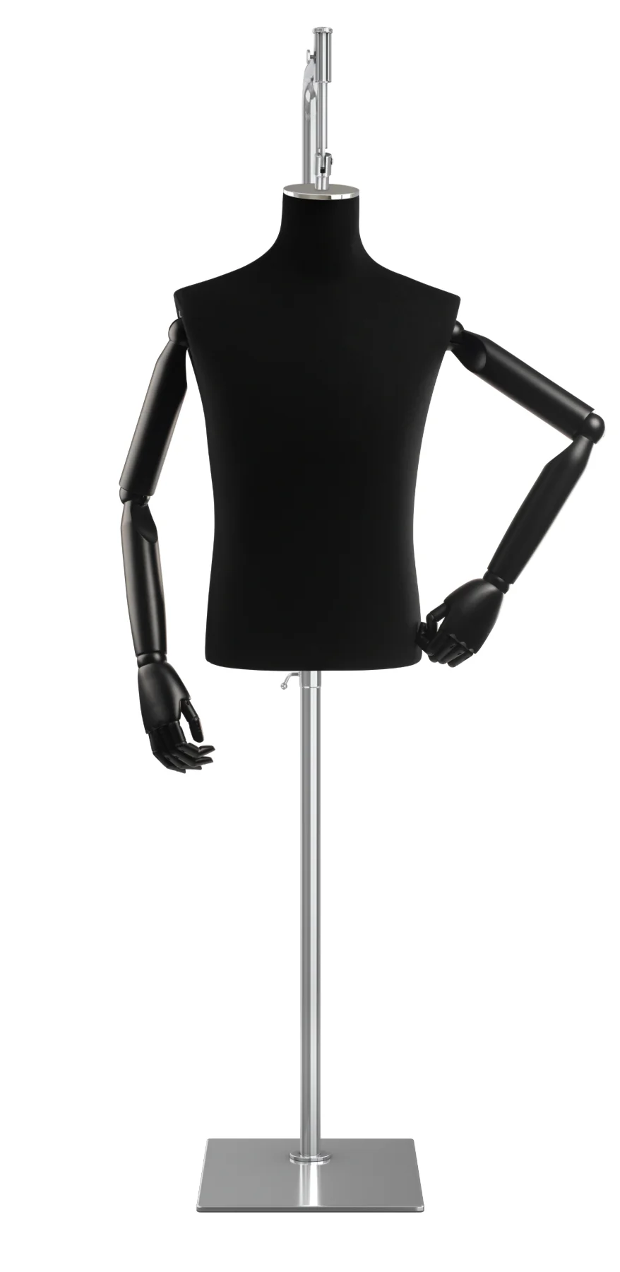 Male Display Dress Form on Metal Hanging Base (Head & Arms Version) - Image 50