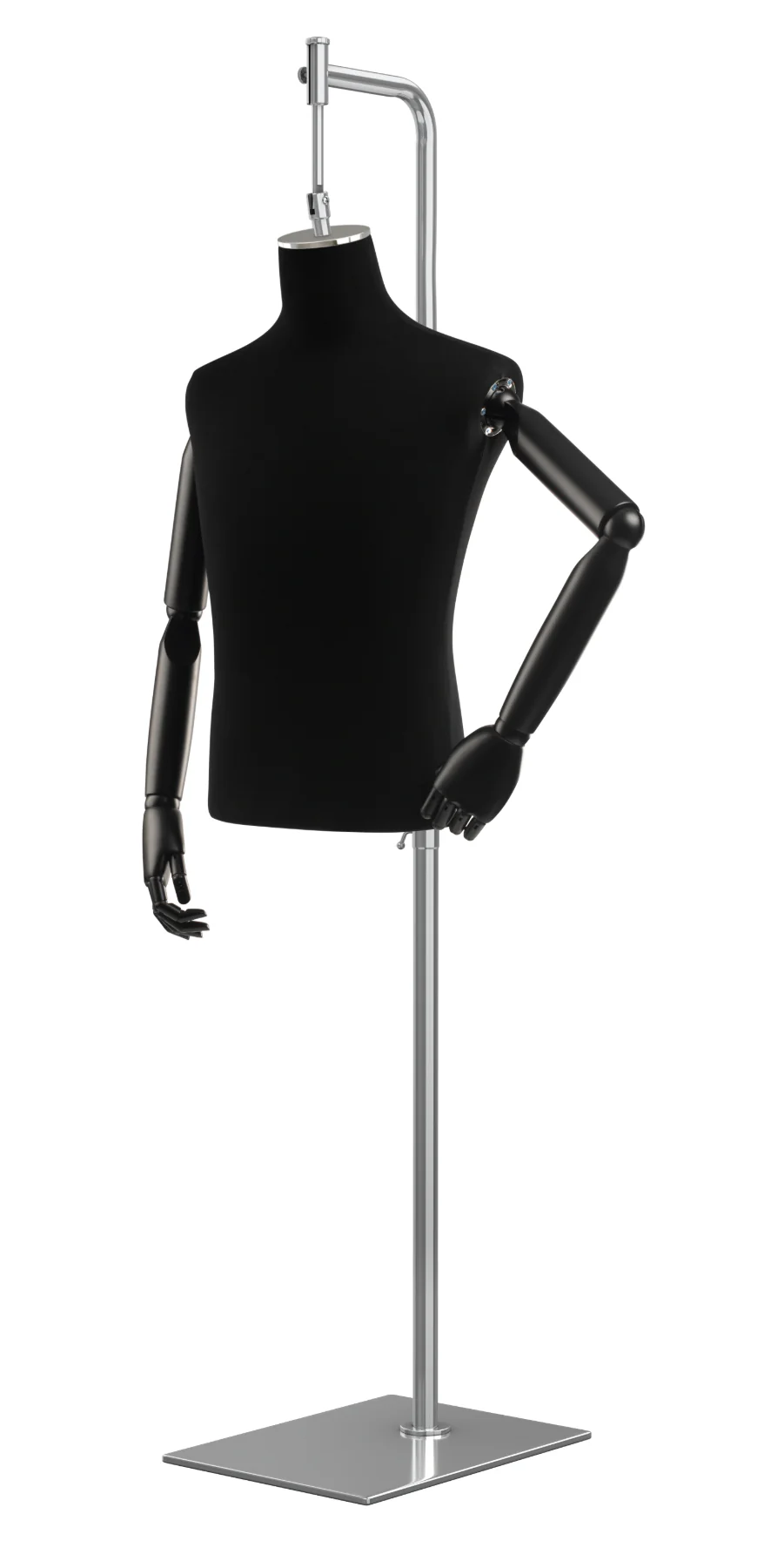 Male Display Dress Form on Metal Hanging Base (Head & Arms Version) - Image 51