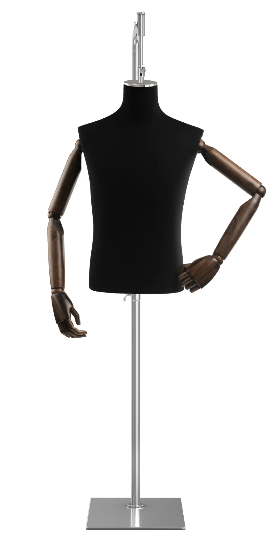 Male Display Dress Form on Metal Hanging Base (Head & Arms Version) - Image 53