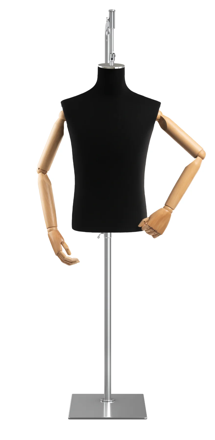 Male Display Dress Form on Metal Hanging Base (Head & Arms Version) - Image 56