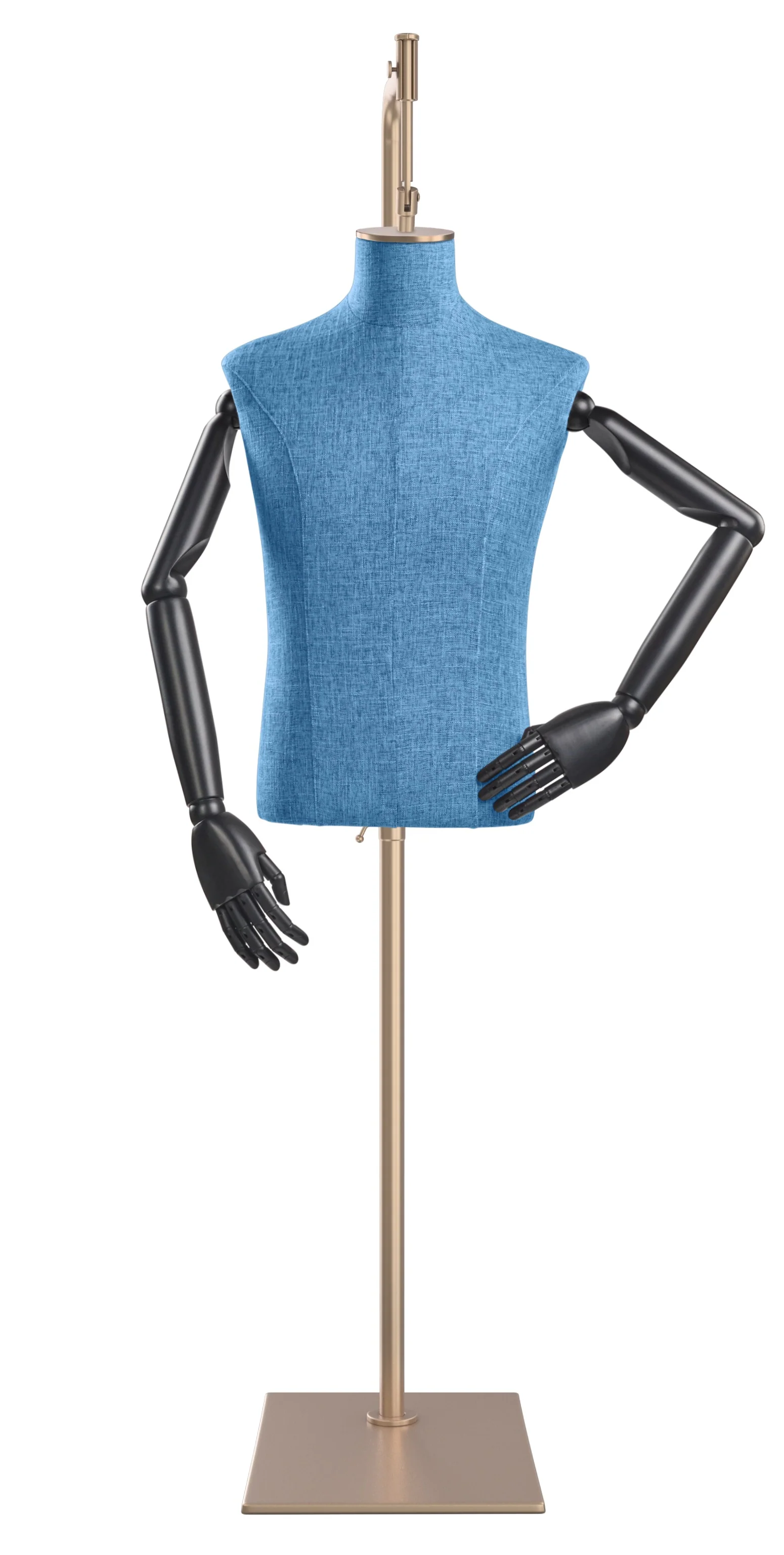 Male Display Dress Form on Metal Hanging Base (Head & Arms Version) - Image 60