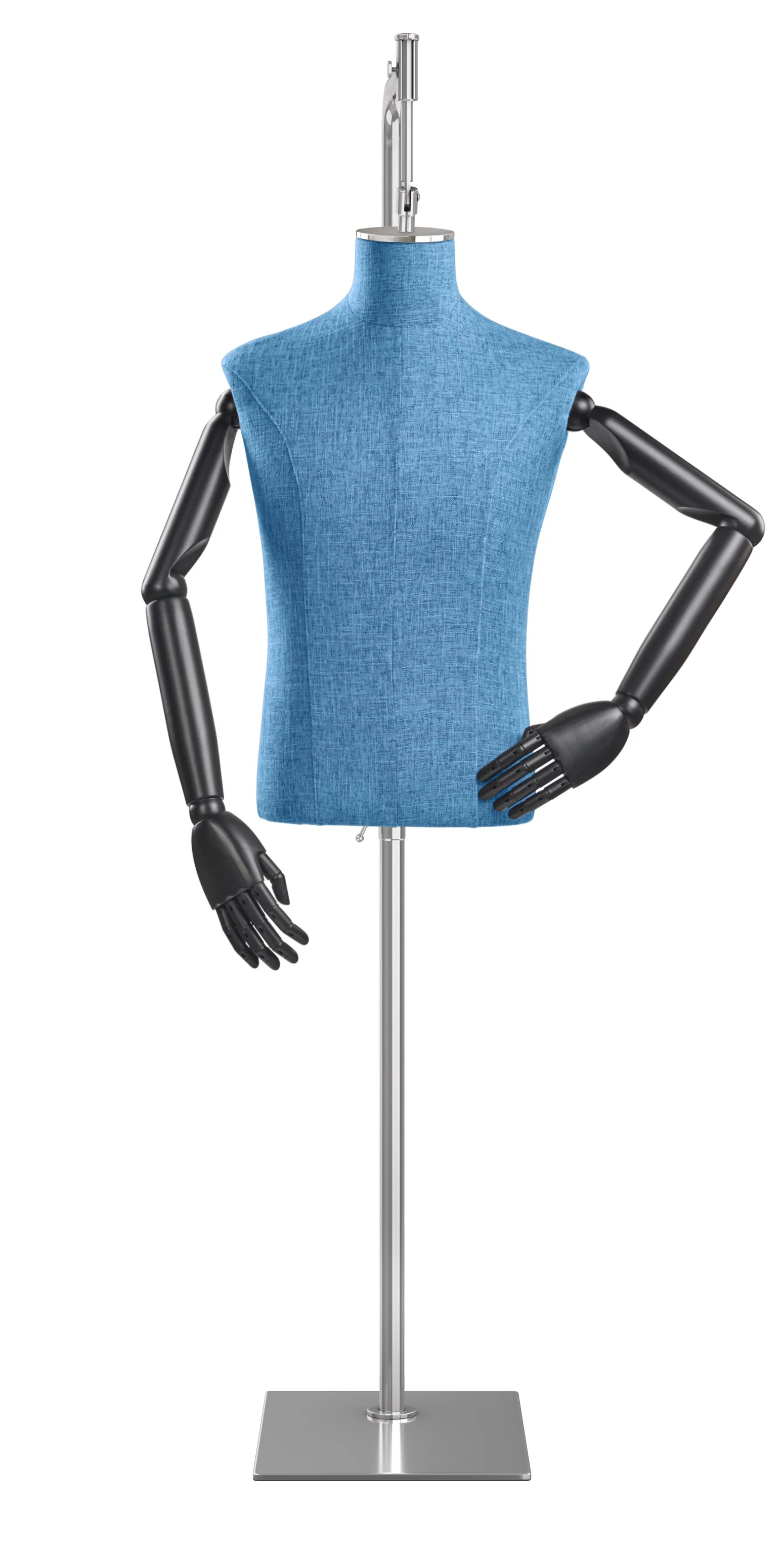 Male Display Dress Form on Metal Hanging Base (Head & Arms Version) - Image 61