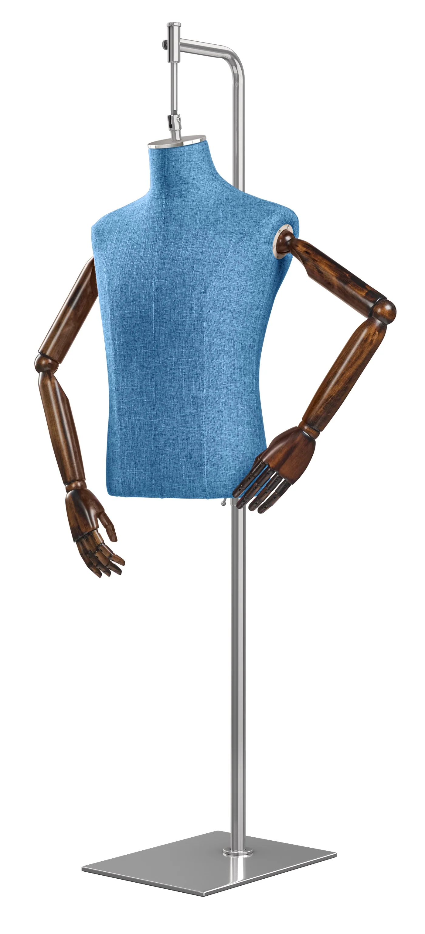 Male Display Dress Form on Metal Hanging Base (Head & Arms Version) - Image 64