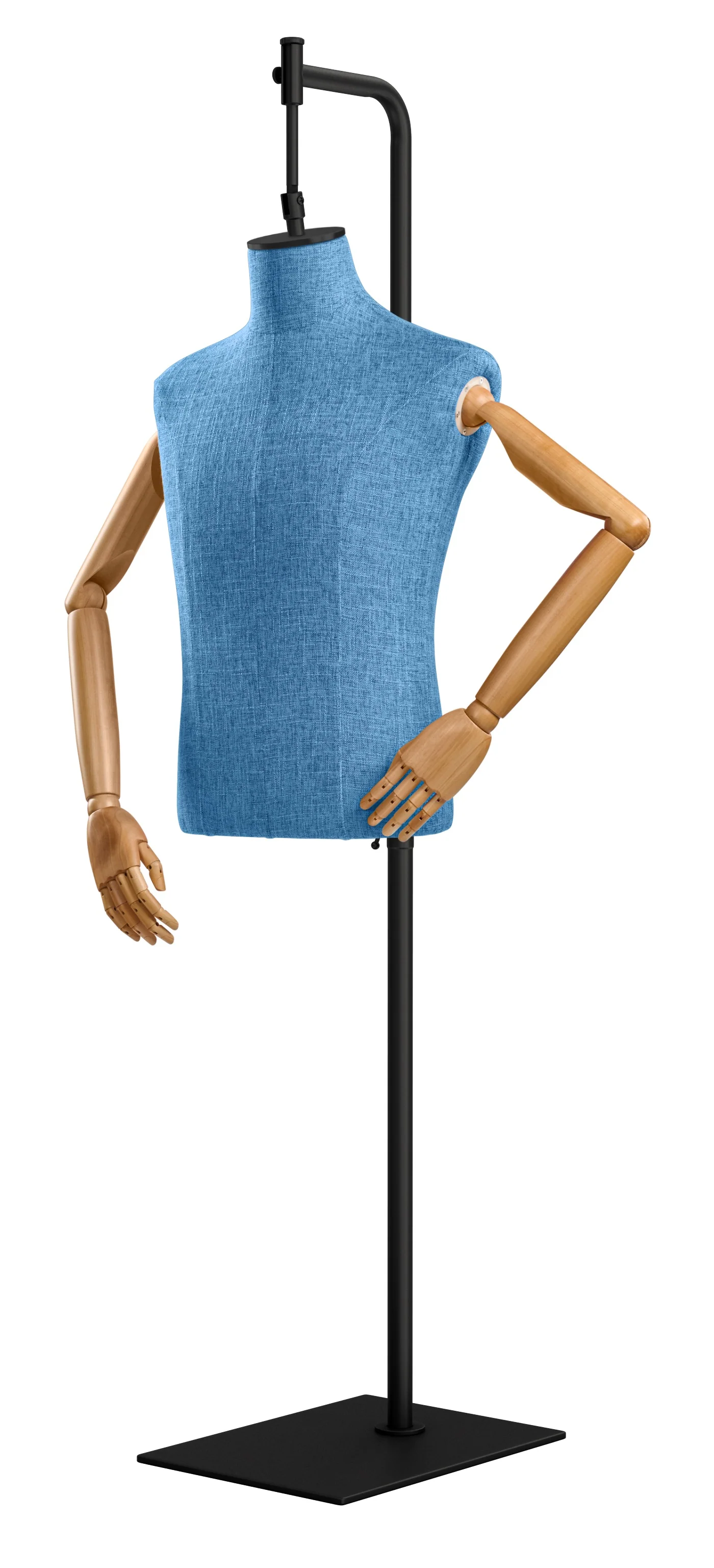 Male Display Dress Form on Metal Hanging Base (Head & Arms Version) - Image 65