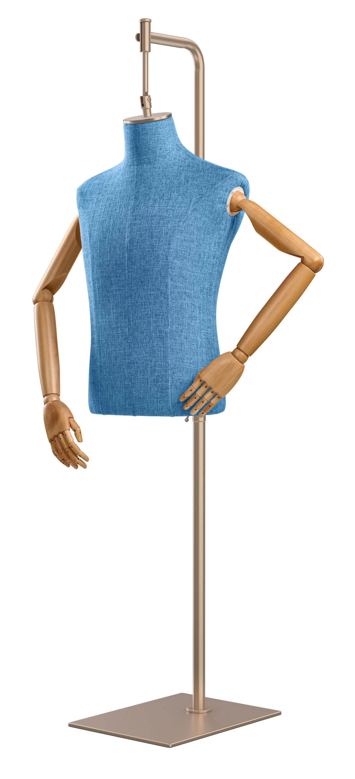 Male Display Dress Form on Metal Hanging Base (Head & Arms Version) - Image 66
