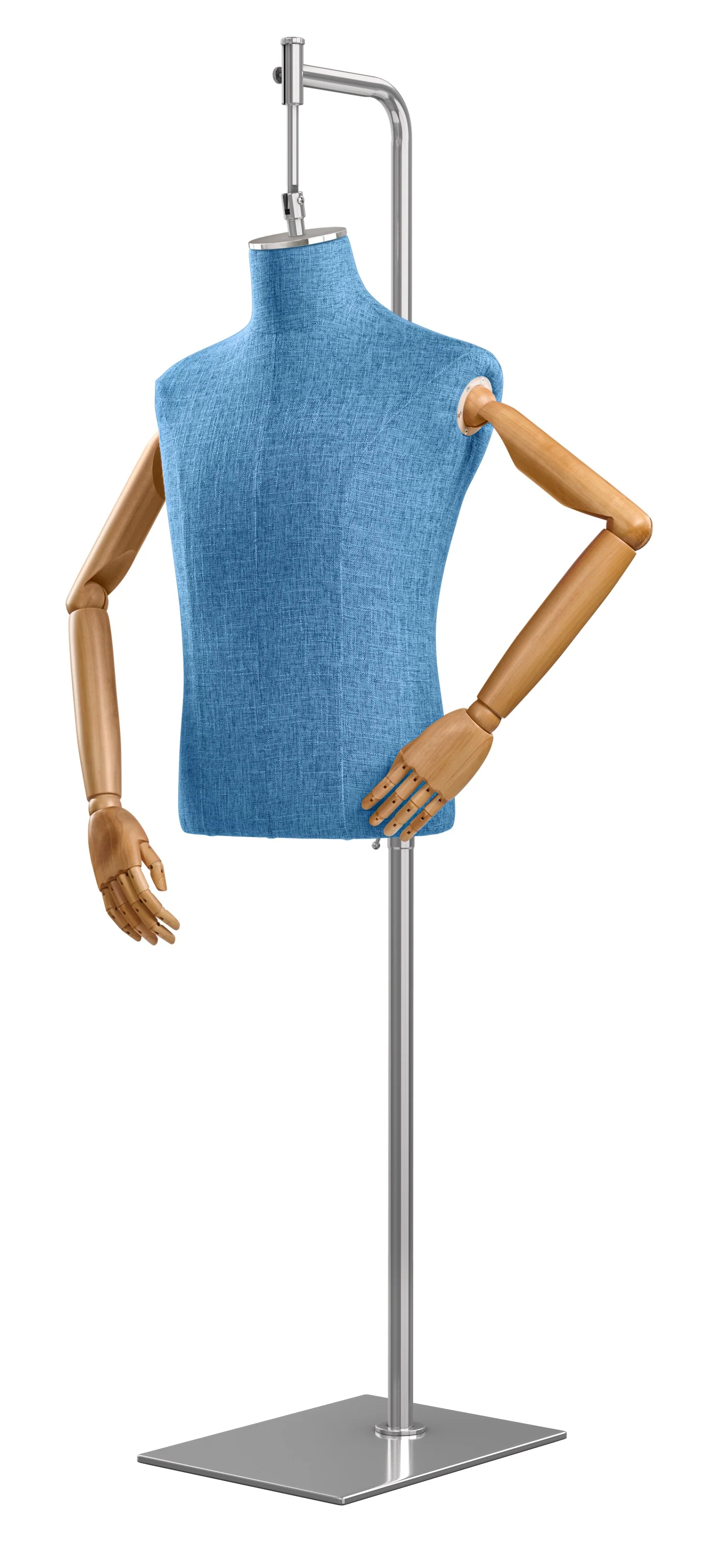 Male Display Dress Form on Metal Hanging Base (Head & Arms Version) - Image 67