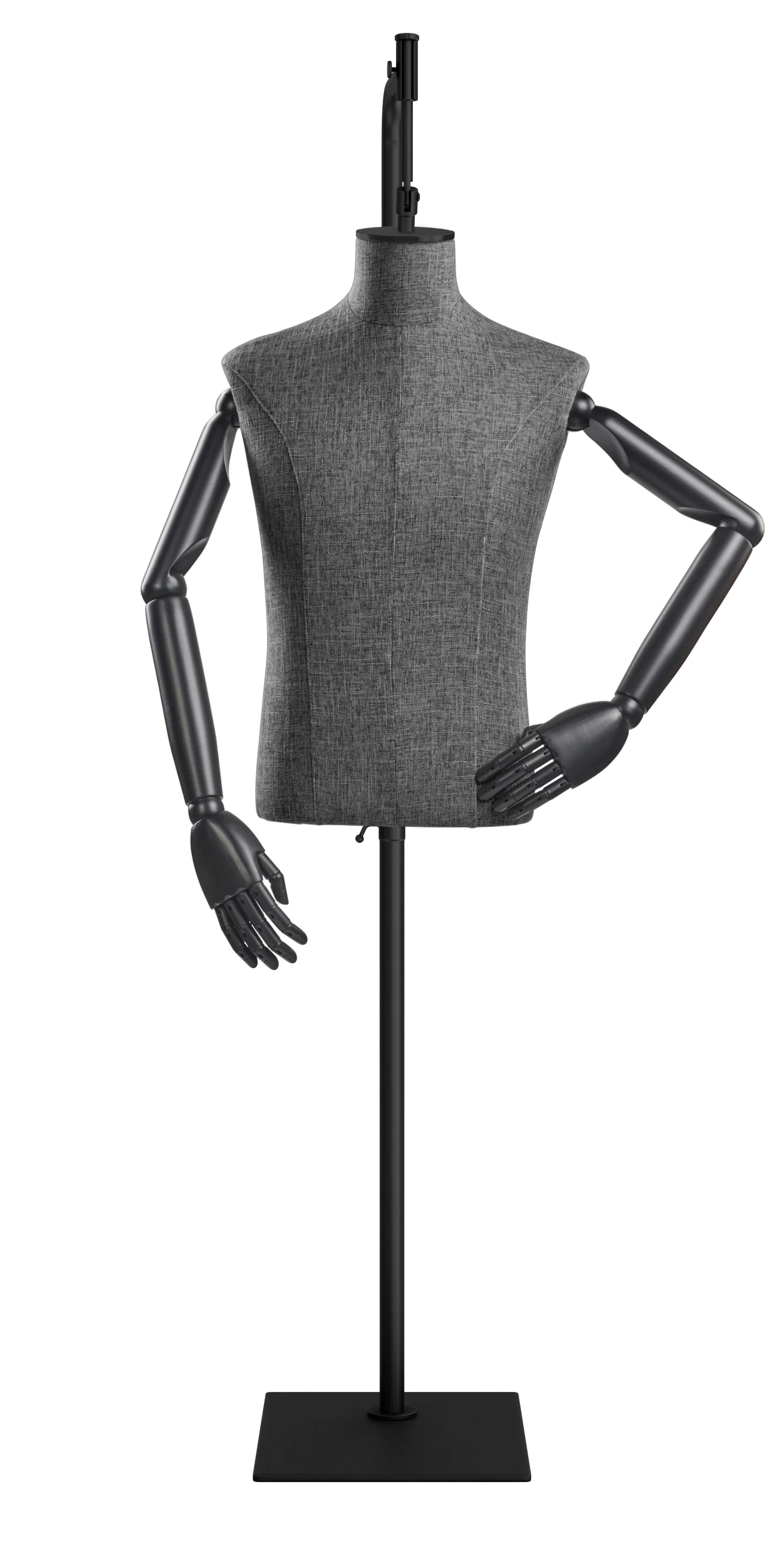 Male Display Dress Form on Metal Hanging Base (Head & Arms Version) - Image 68