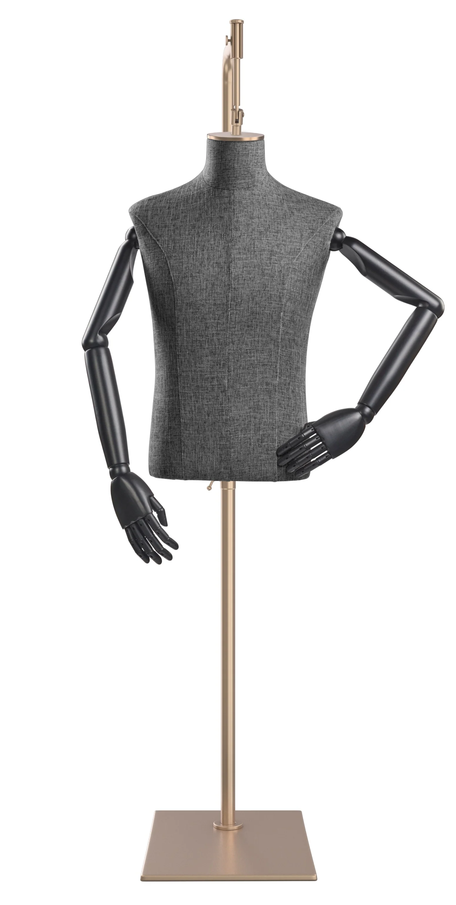 Male Display Dress Form on Metal Hanging Base (Head & Arms Version) - Image 69