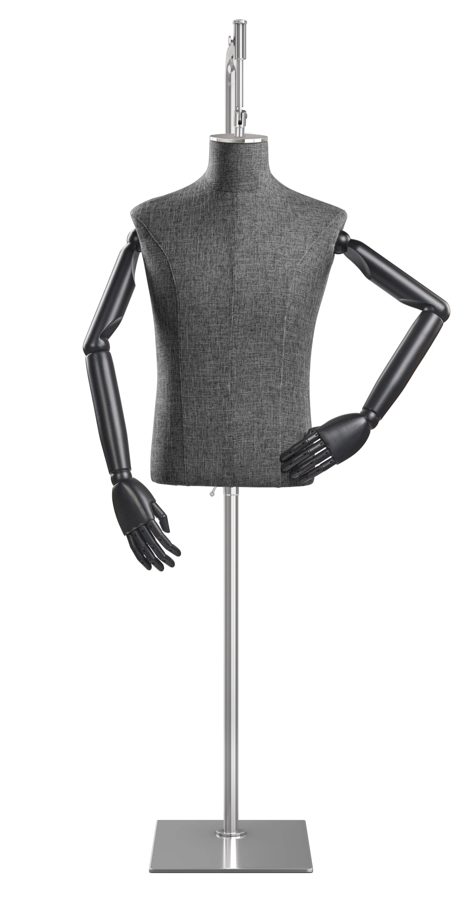 Male Display Dress Form on Metal Hanging Base (Head & Arms Version) - Image 70