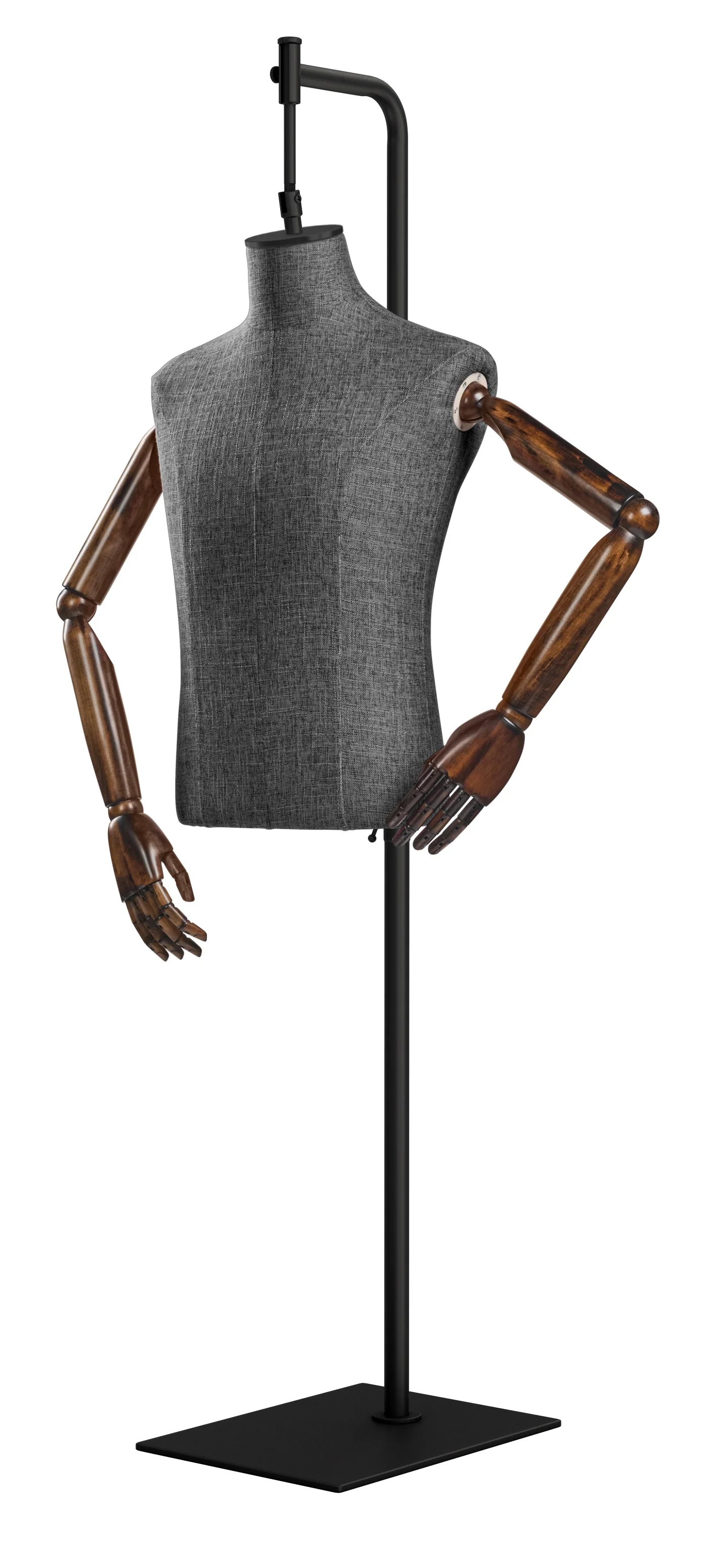 Male Display Dress Form on Metal Hanging Base (Head & Arms Version) - Image 71