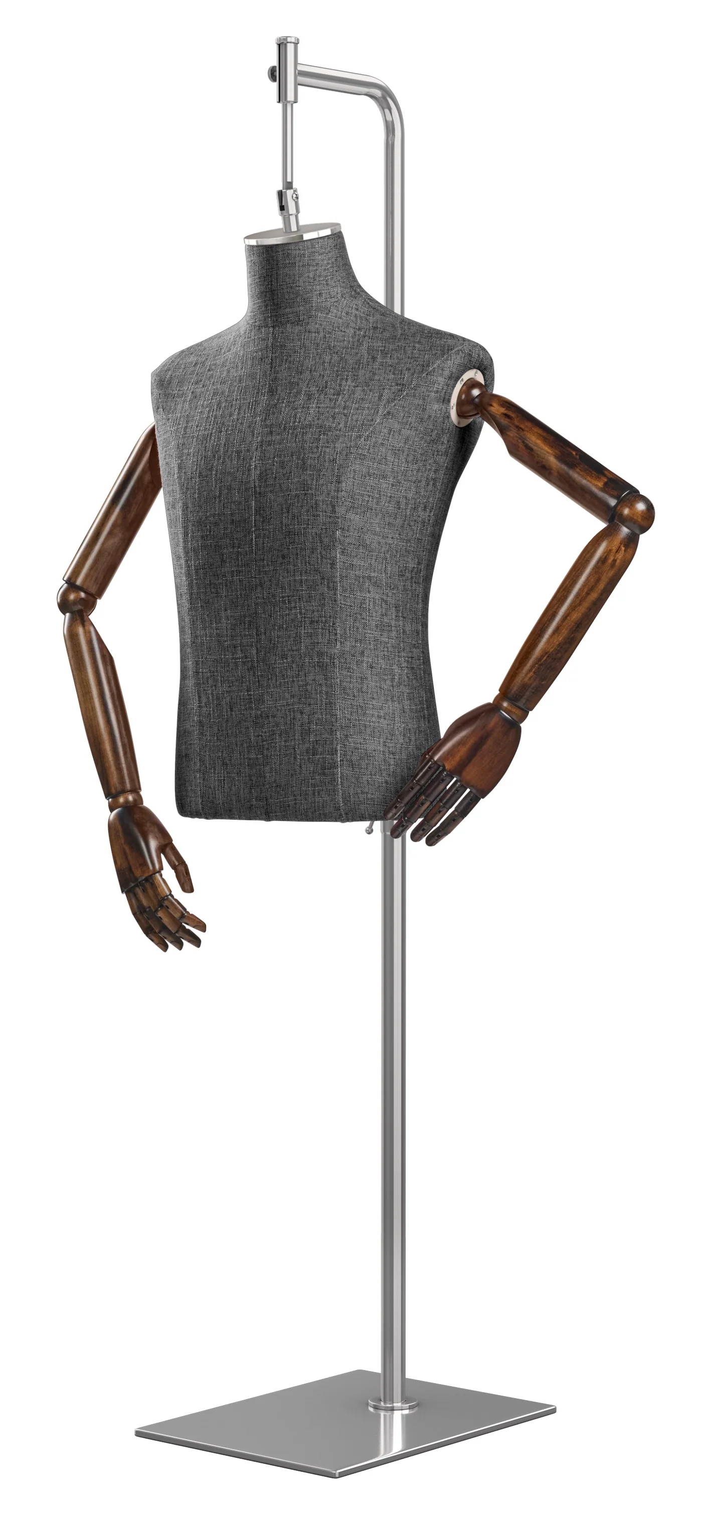 Male Display Dress Form on Metal Hanging Base (Head & Arms Version) - Image 73