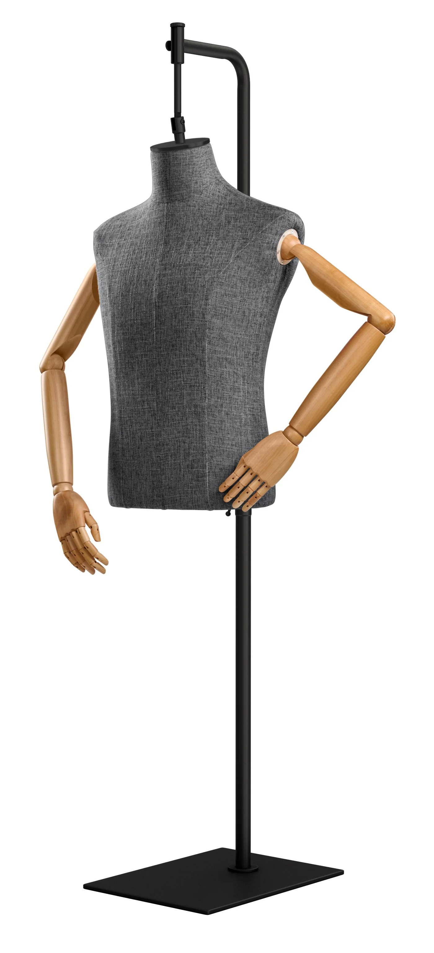 Male Display Dress Form on Metal Hanging Base (Head & Arms Version) - Image 74