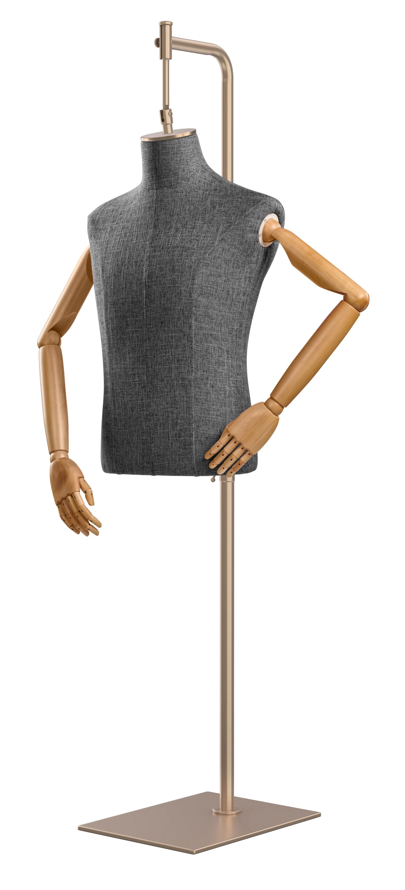 Male Display Dress Form on Metal Hanging Base (Head & Arms Version) - Image 75