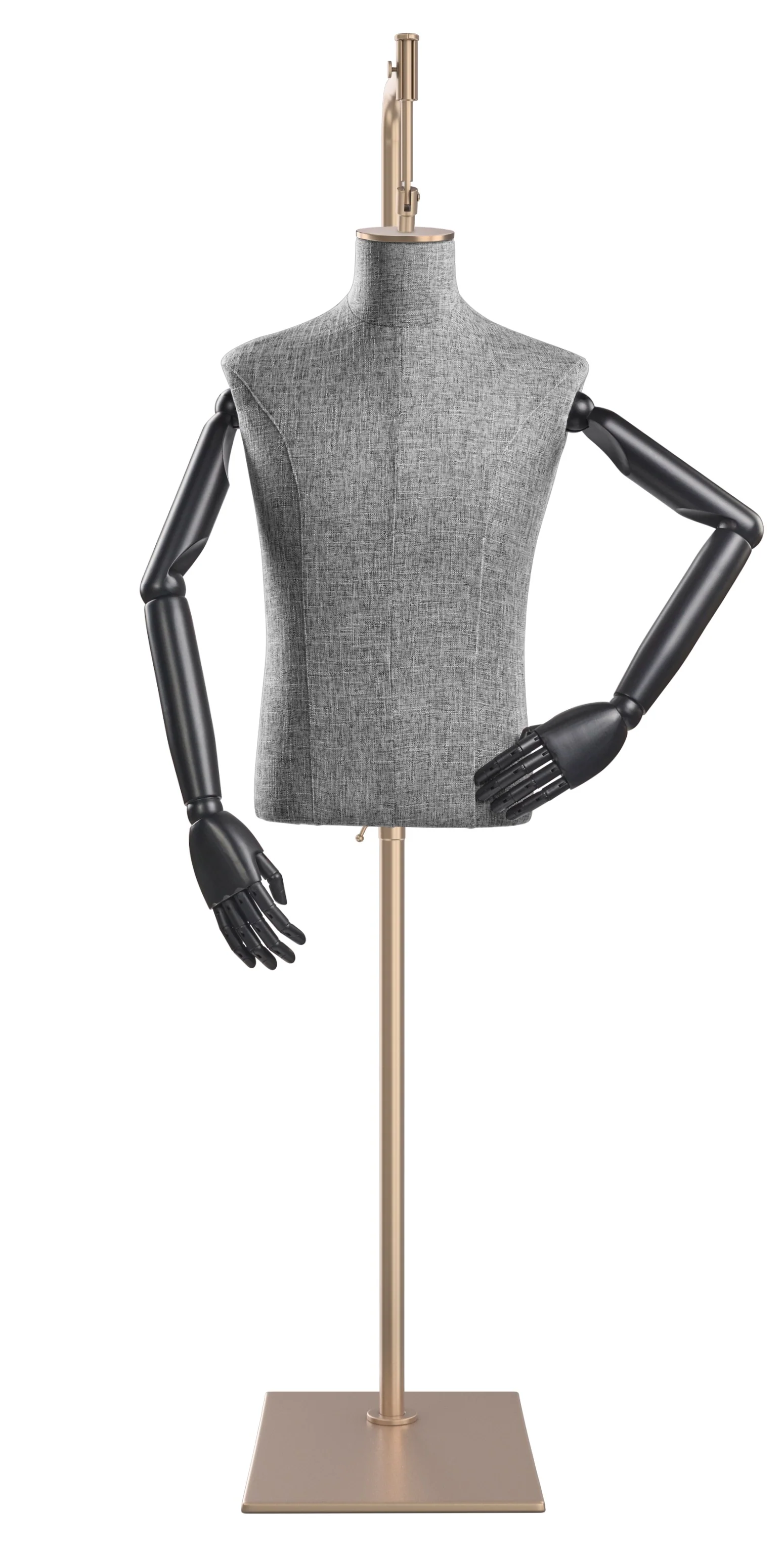 Male Display Dress Form on Metal Hanging Base (Head & Arms Version) - Image 78