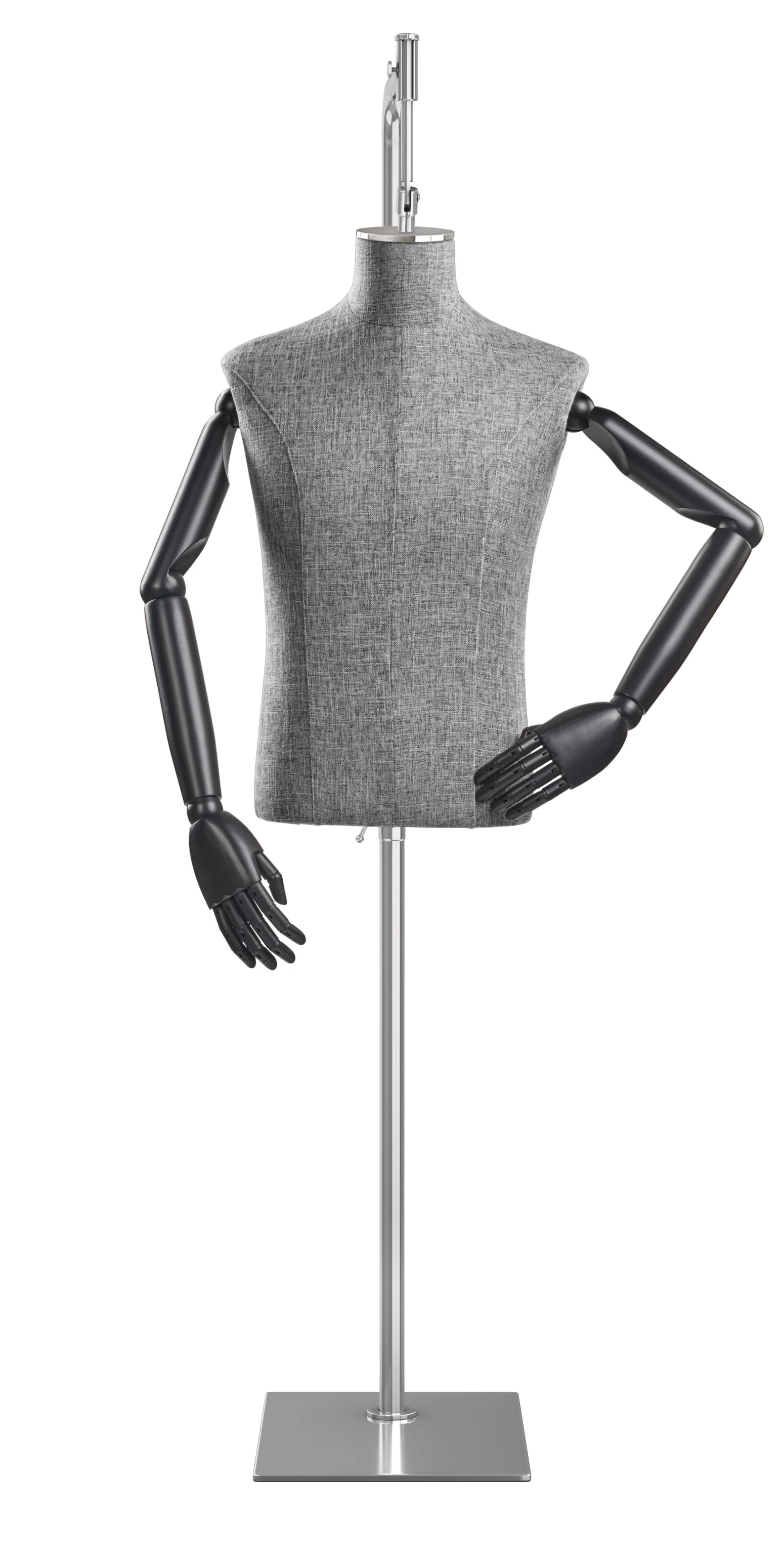 Male Display Dress Form on Metal Hanging Base (Head & Arms Version) - Image 79