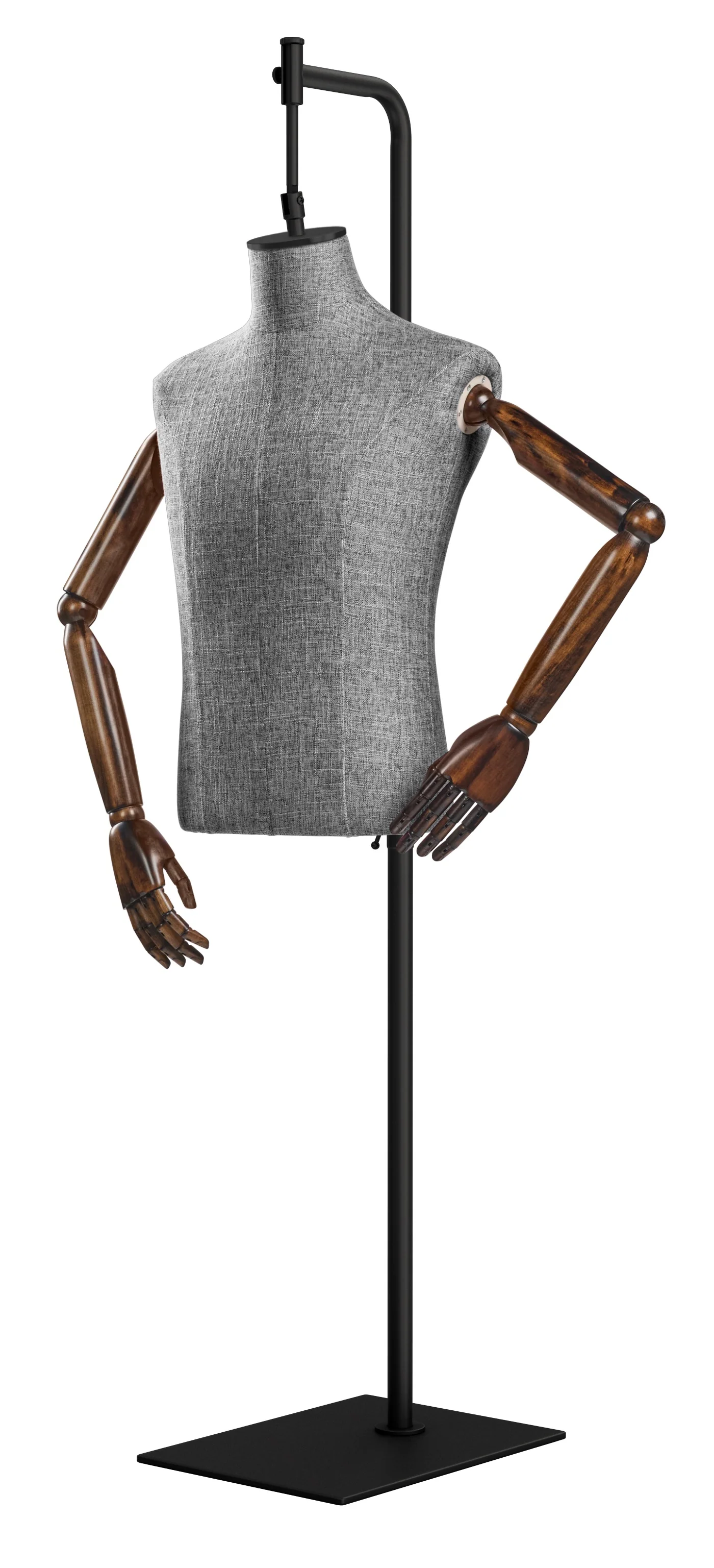 Male Display Dress Form on Metal Hanging Base (Head & Arms Version) - Image 80