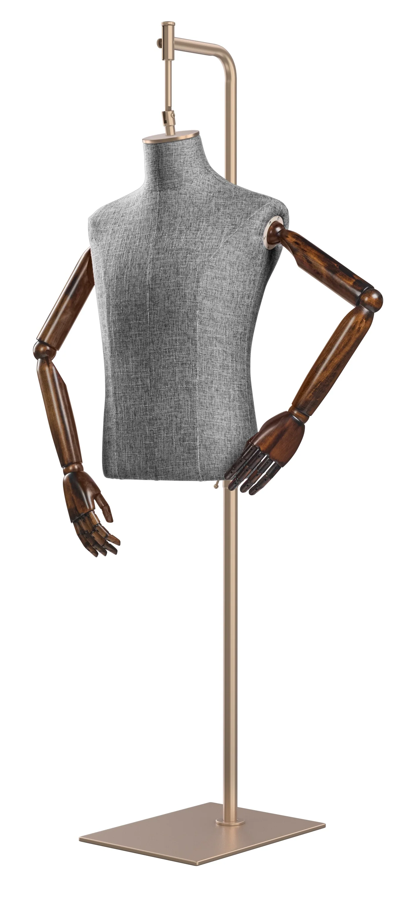 Male Display Dress Form on Metal Hanging Base (Head & Arms Version) - Image 81