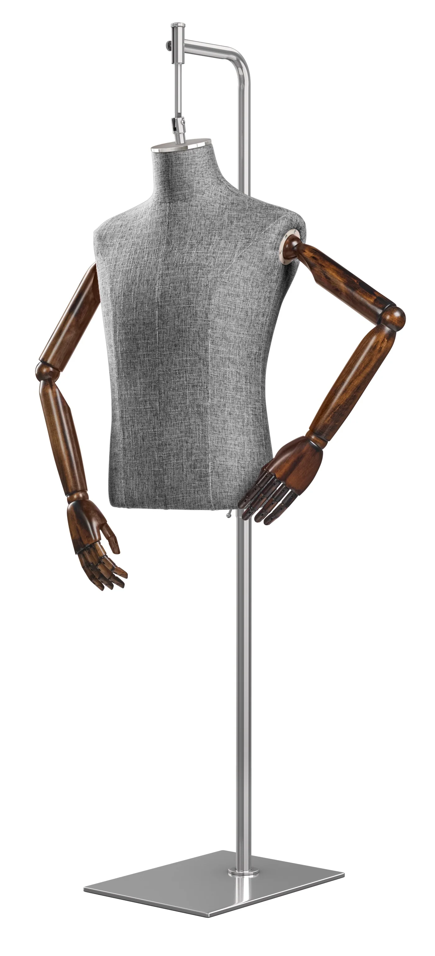Male Display Dress Form on Metal Hanging Base (Head & Arms Version) - Image 82