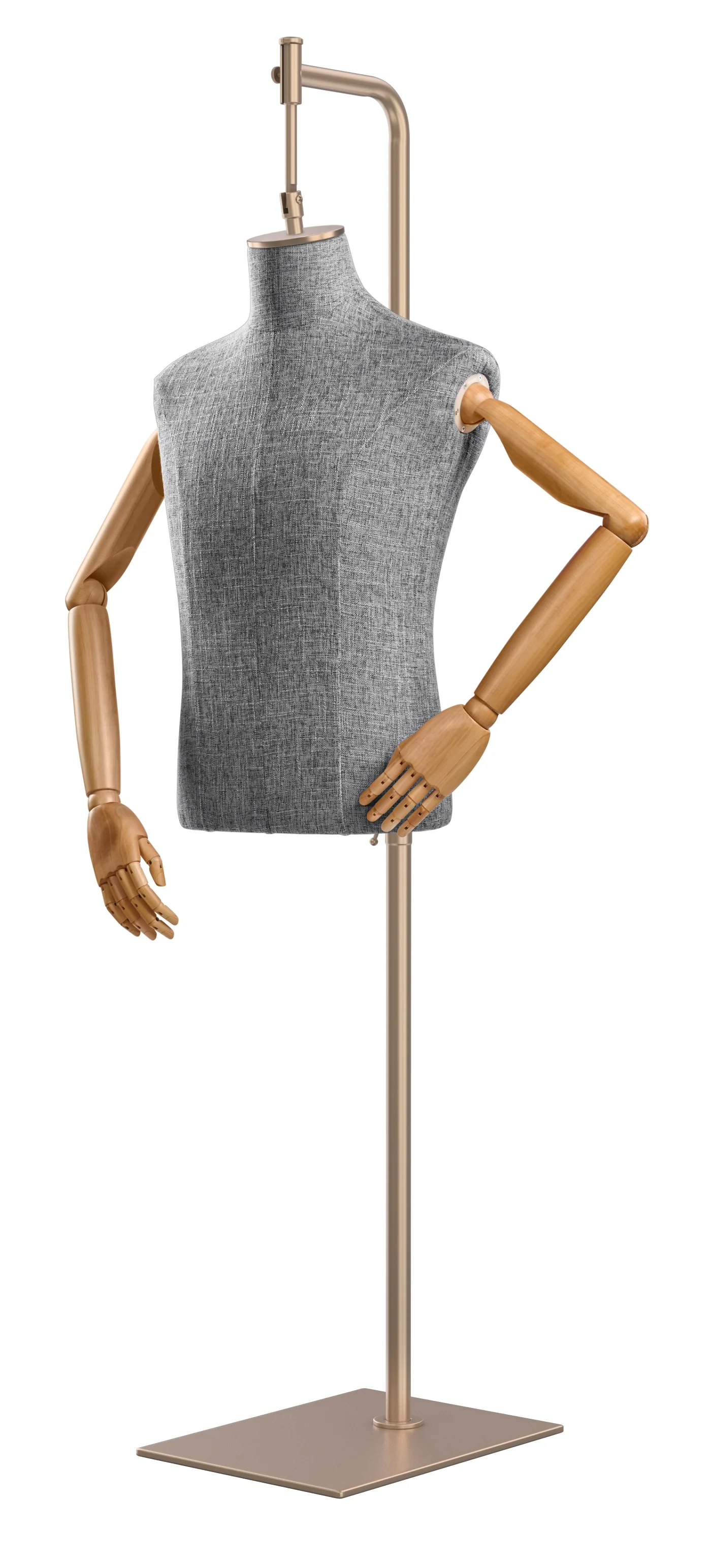 Male Display Dress Form on Metal Hanging Base (Head & Arms Version) - Image 84