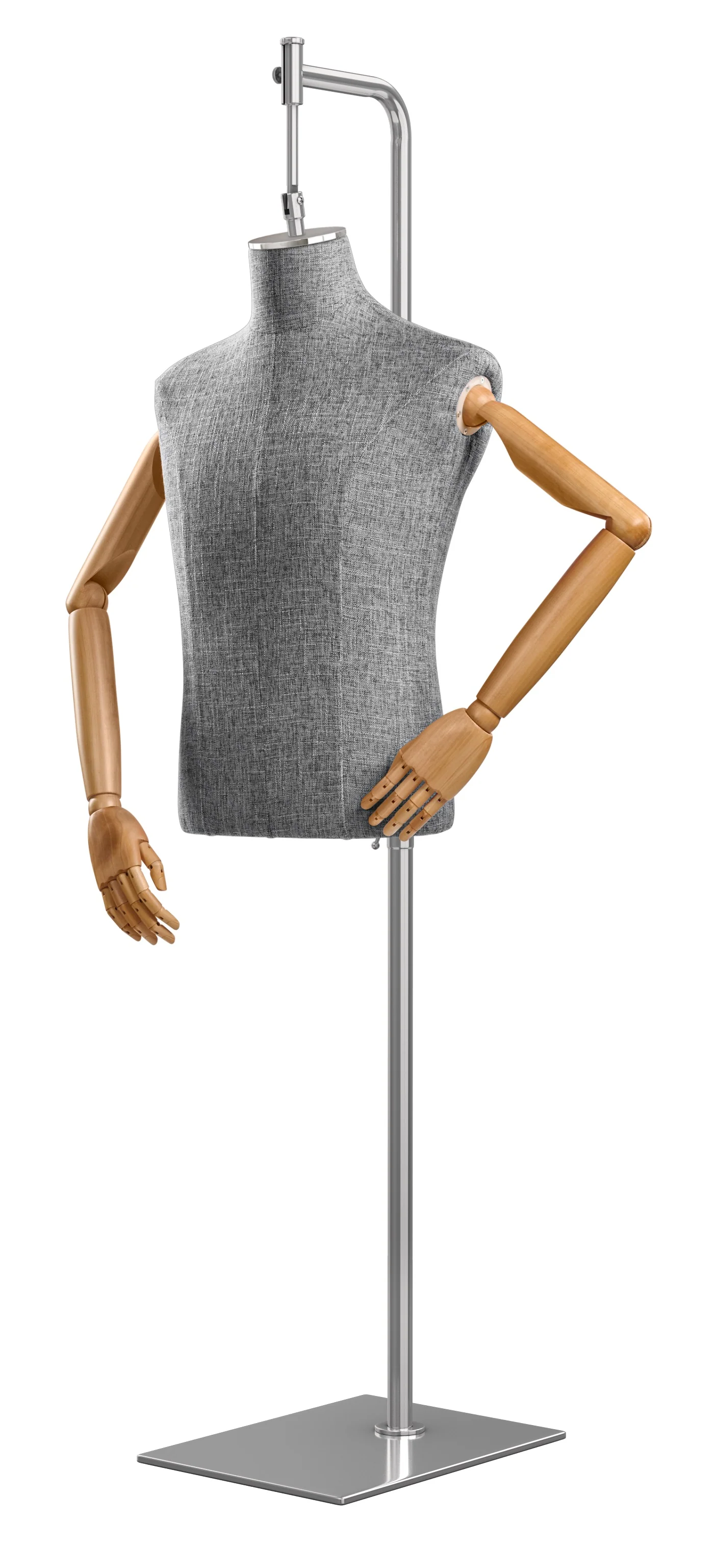 Male Display Dress Form on Metal Hanging Base (Head & Arms Version) - Image 85