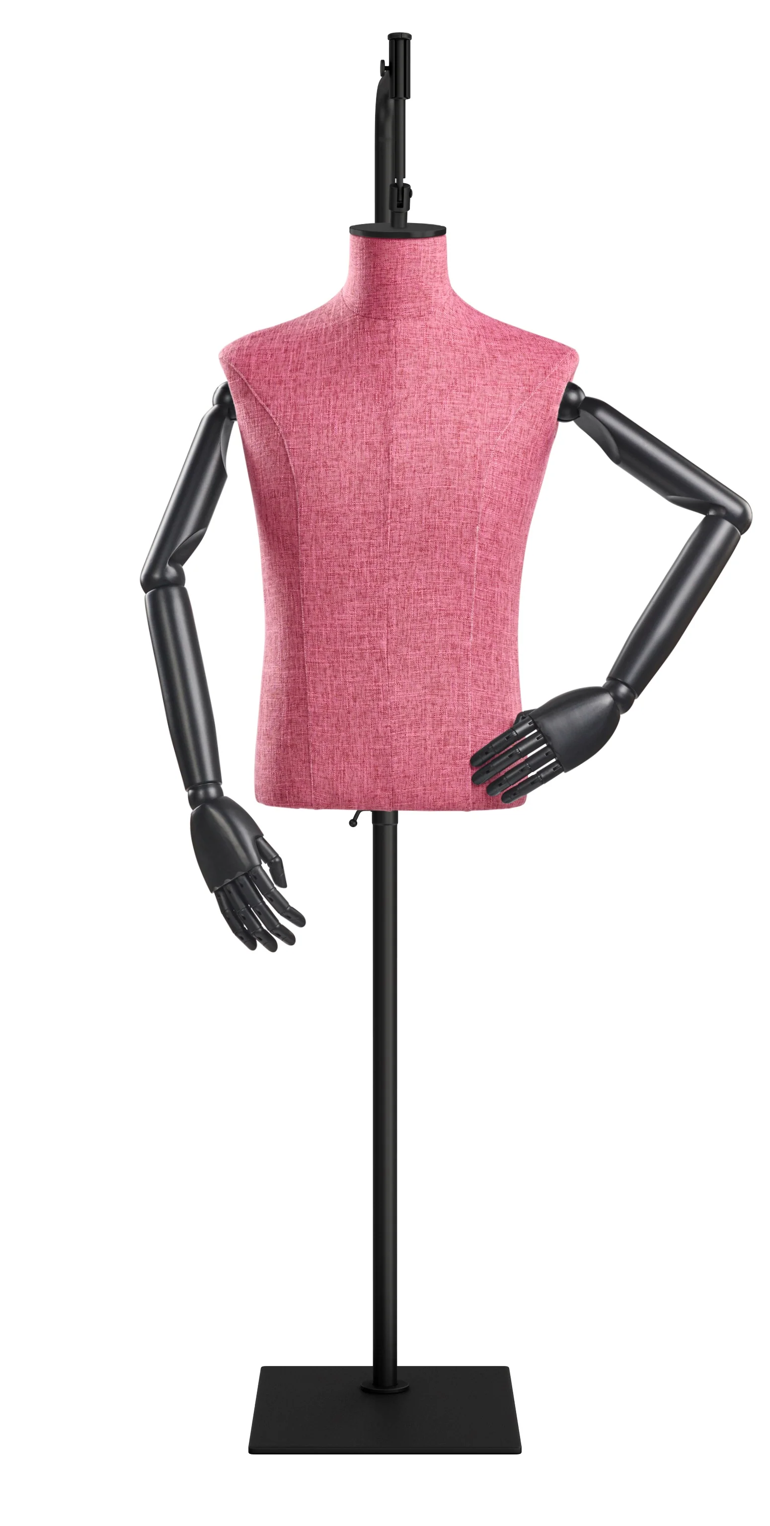 Male Display Dress Form on Metal Hanging Base (Head & Arms Version) - Image 86