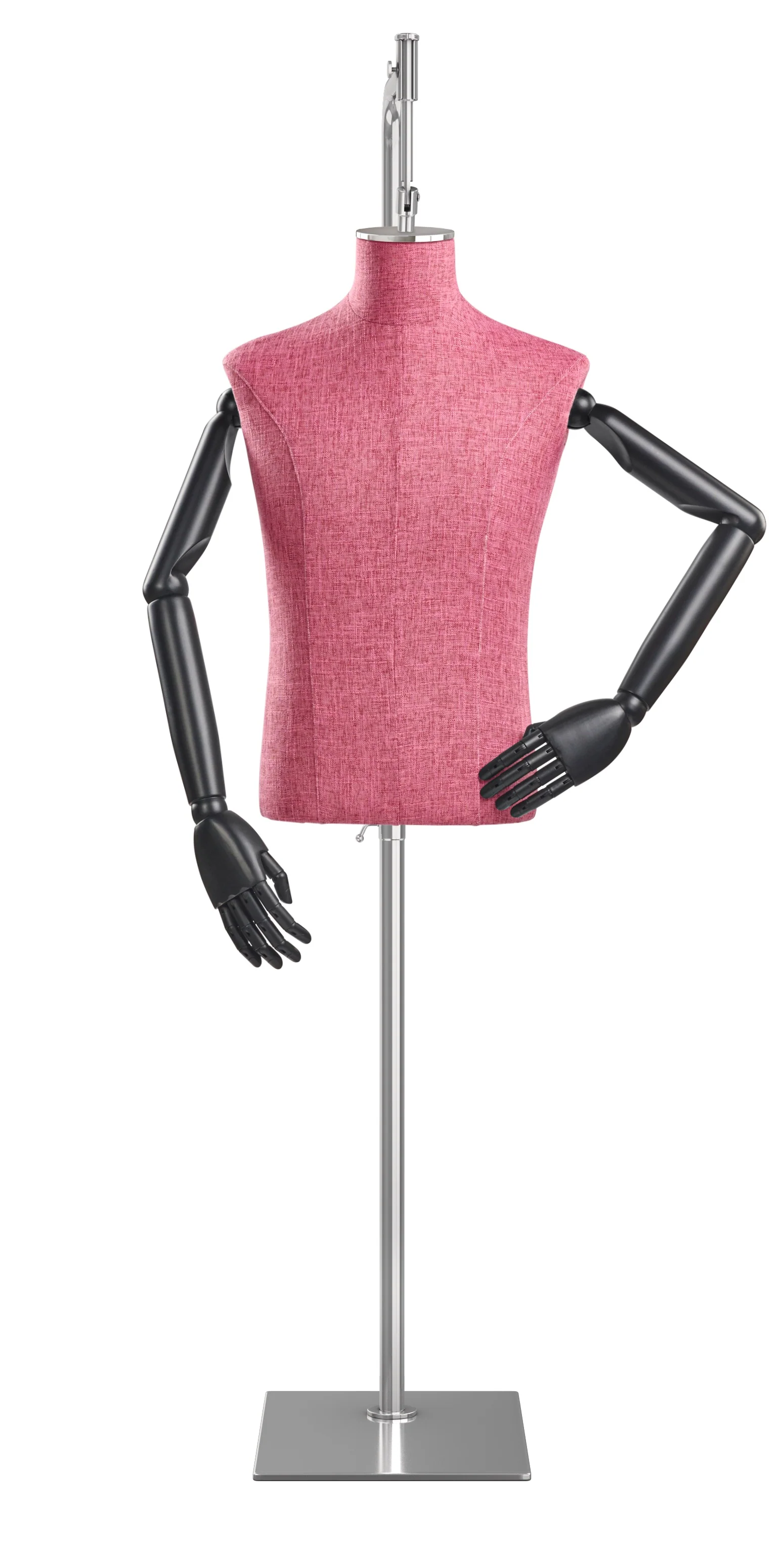 Male Display Dress Form on Metal Hanging Base (Head & Arms Version) - Image 88