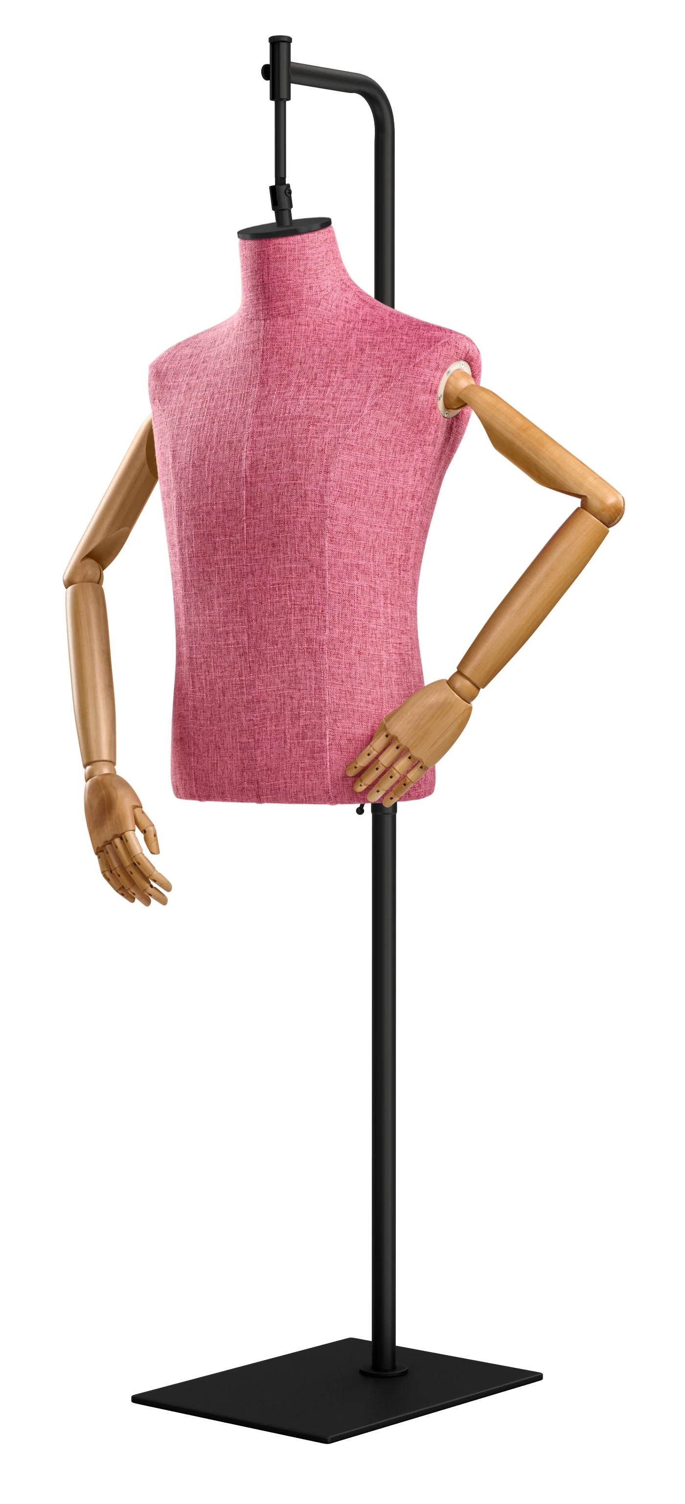 Male Display Dress Form on Metal Hanging Base (Head & Arms Version) - Image 92