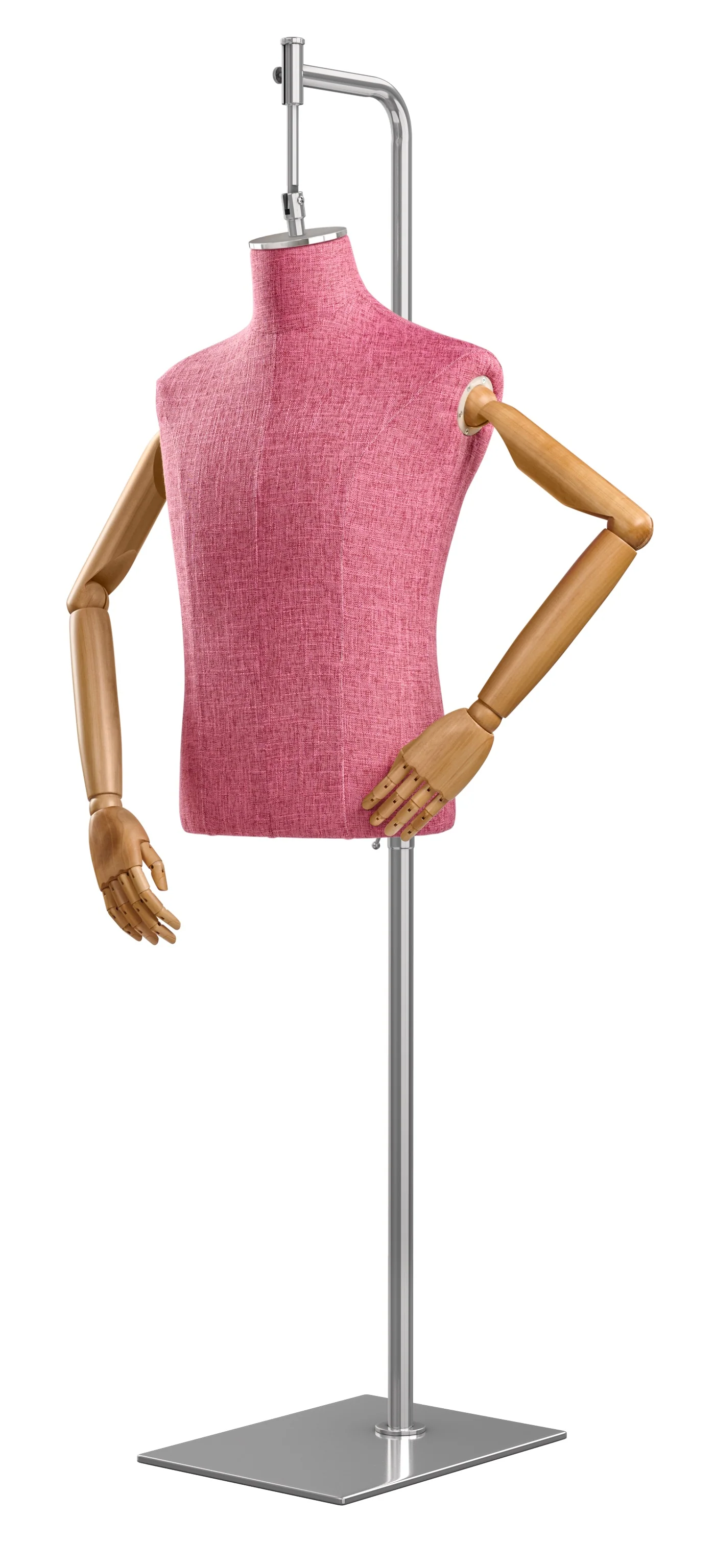 Male Display Dress Form on Metal Hanging Base (Head & Arms Version) - Image 94
