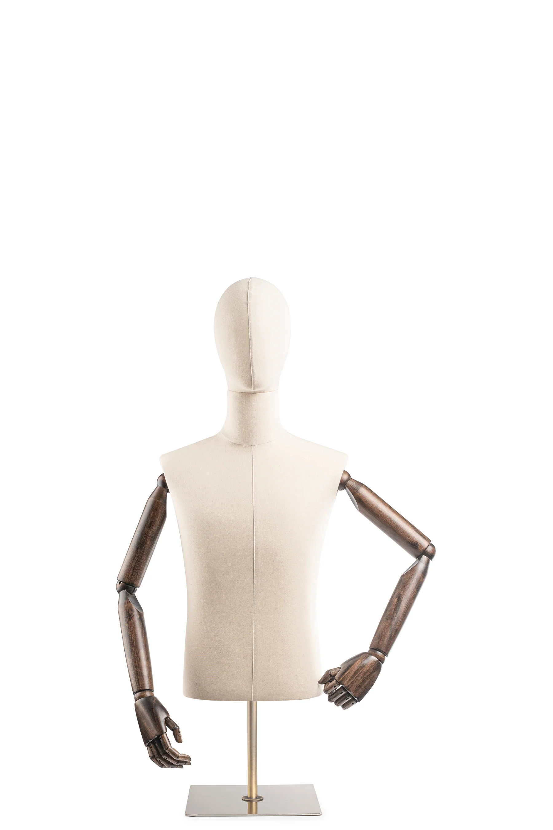 Male Display Dress Form on Metal Tabletop Base (Head & Arms Version) - Image 12