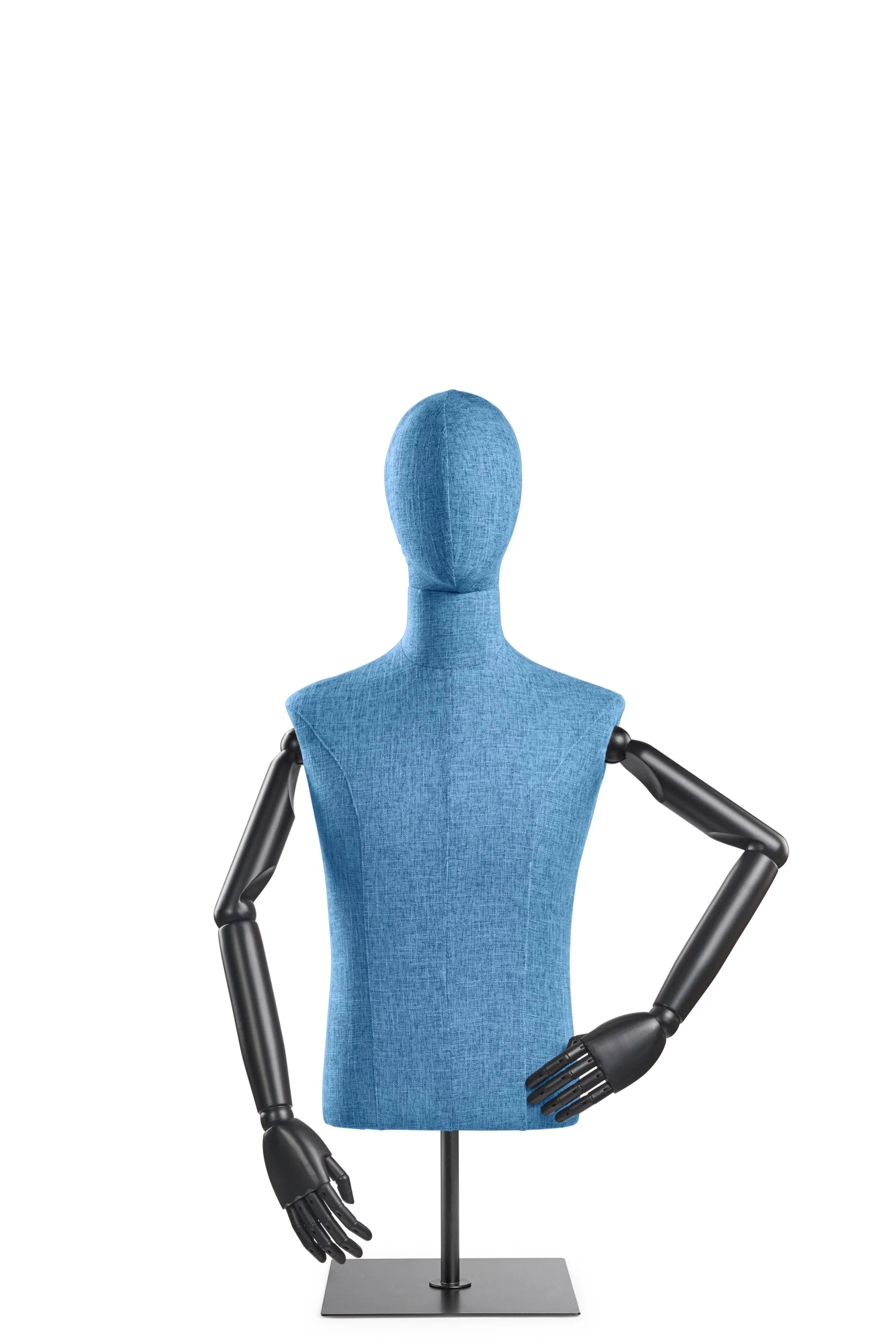 Male Display Dress Form on Metal Tabletop Base (Head & Arms Version) - Image 17