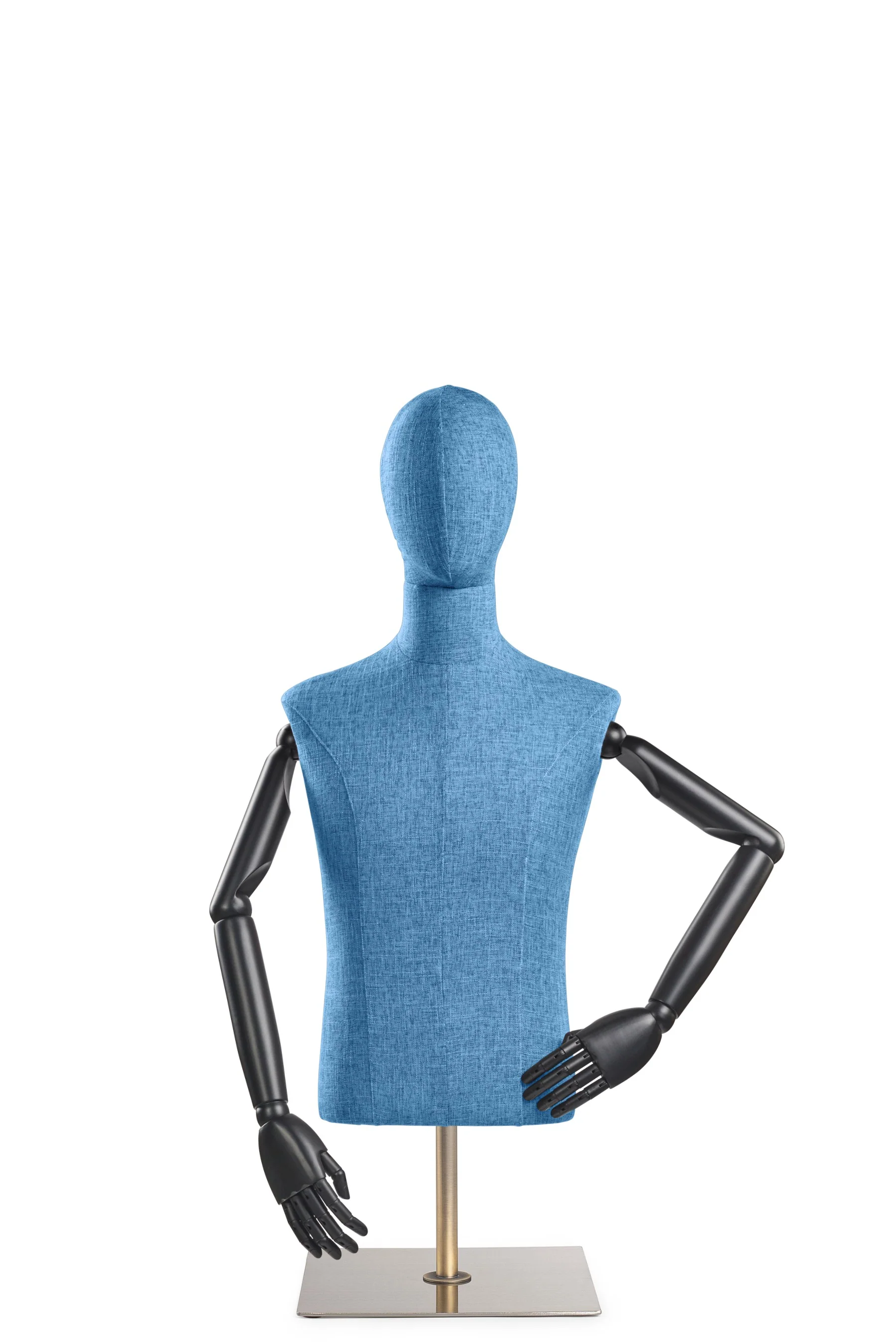 Male Display Dress Form on Metal Tabletop Base (Head & Arms Version) - Image 18