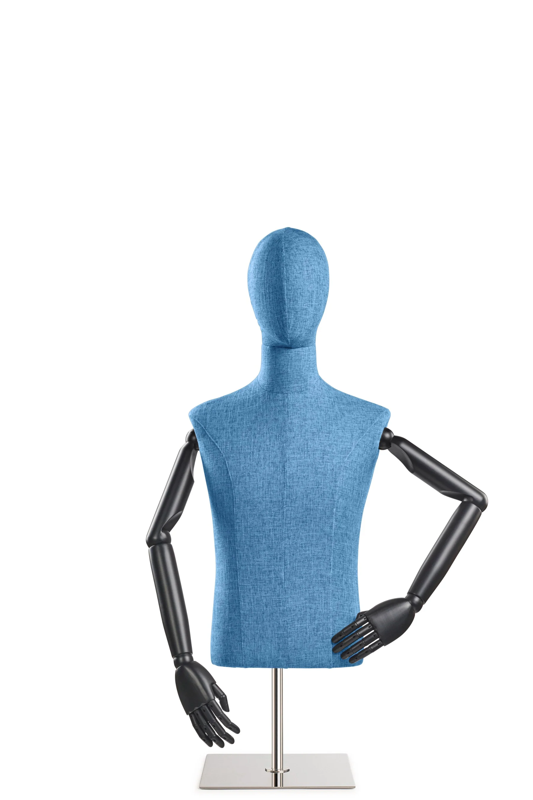 Male Display Dress Form on Metal Tabletop Base (Head & Arms Version) - Image 19