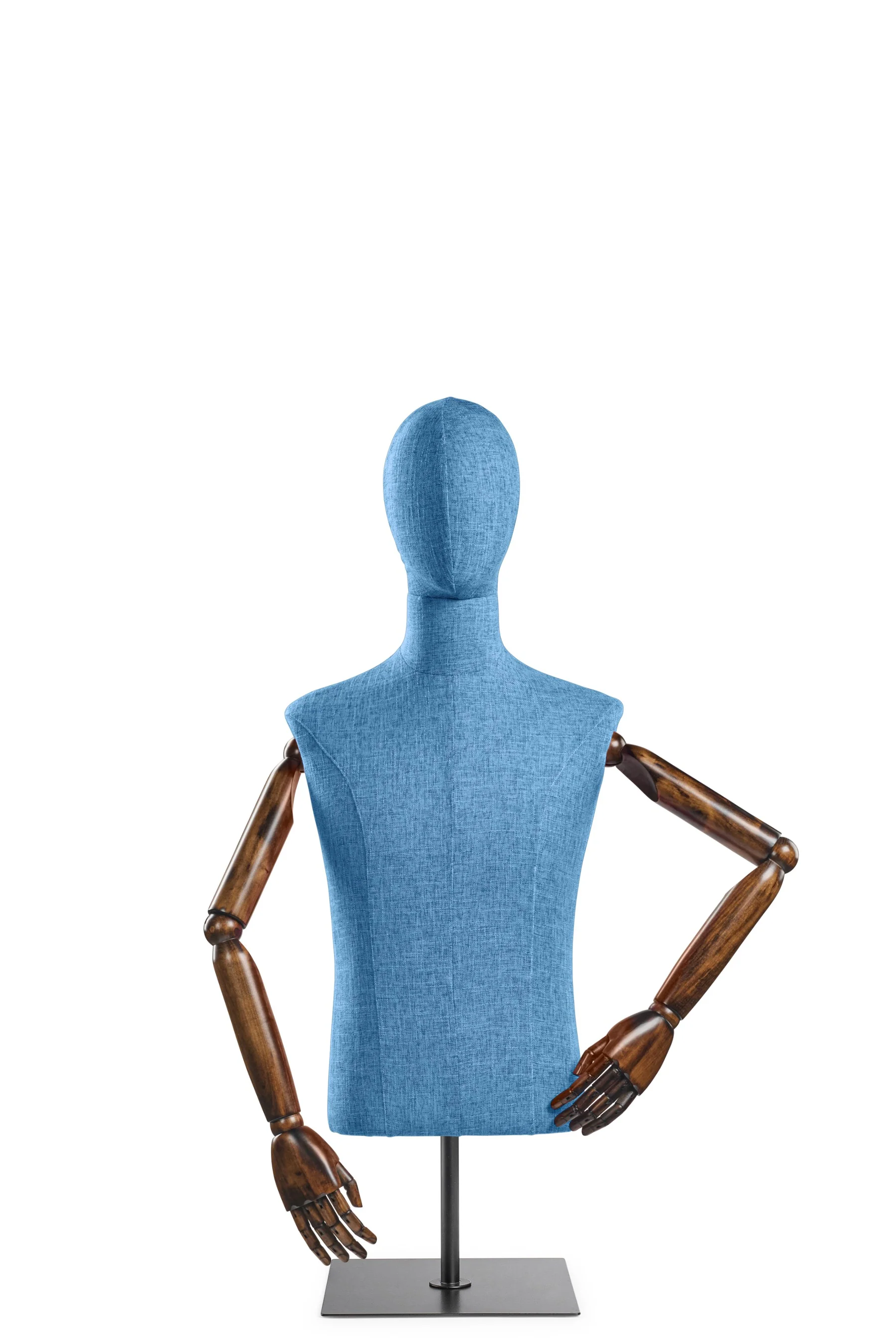 Male Display Dress Form on Metal Tabletop Base (Head & Arms Version) - Image 20