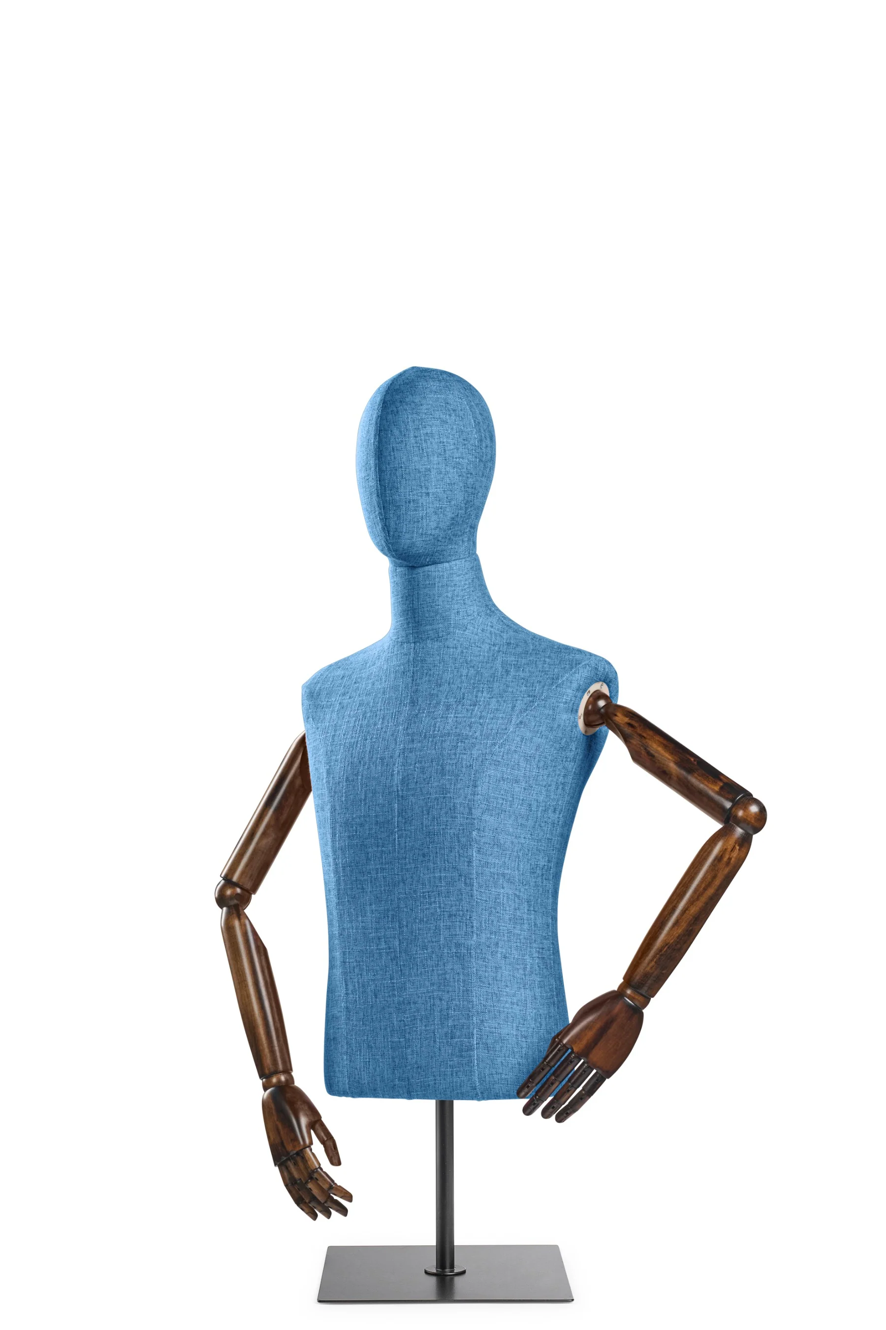 Male Display Dress Form on Metal Tabletop Base (Head & Arms Version) - Image 21