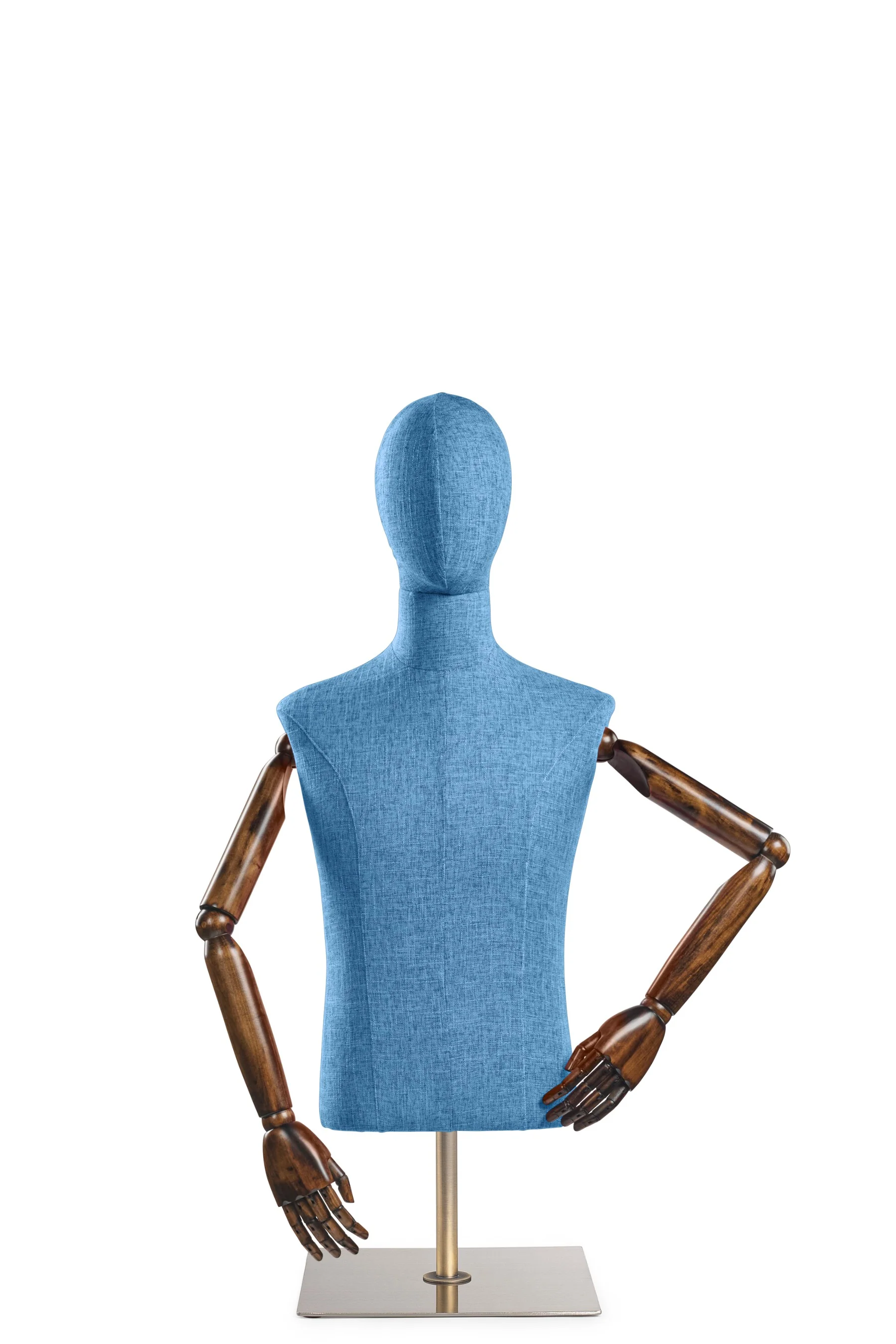 Male Display Dress Form on Metal Tabletop Base (Head & Arms Version) - Image 22