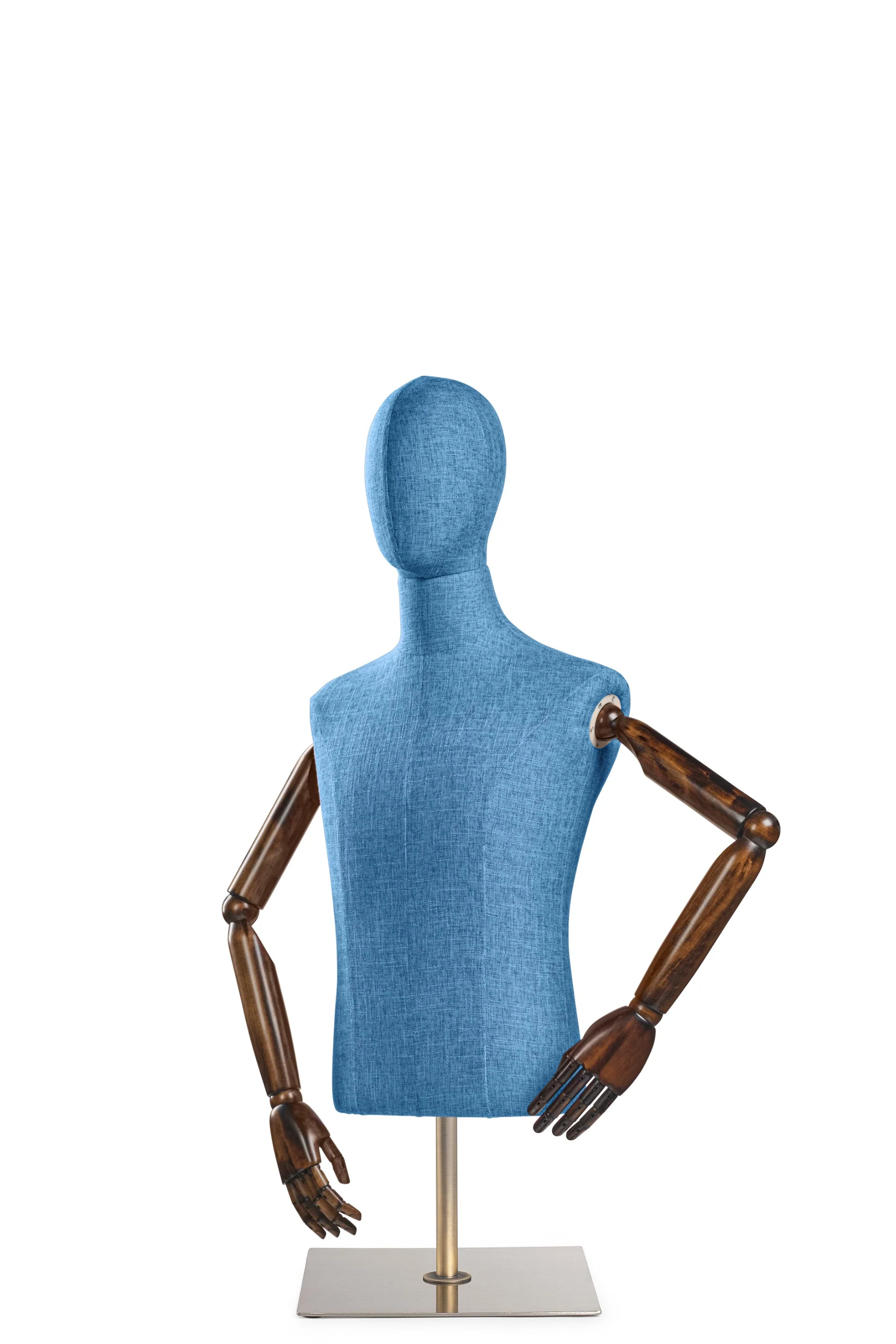 Male Display Dress Form on Metal Tabletop Base (Head & Arms Version) - Image 23
