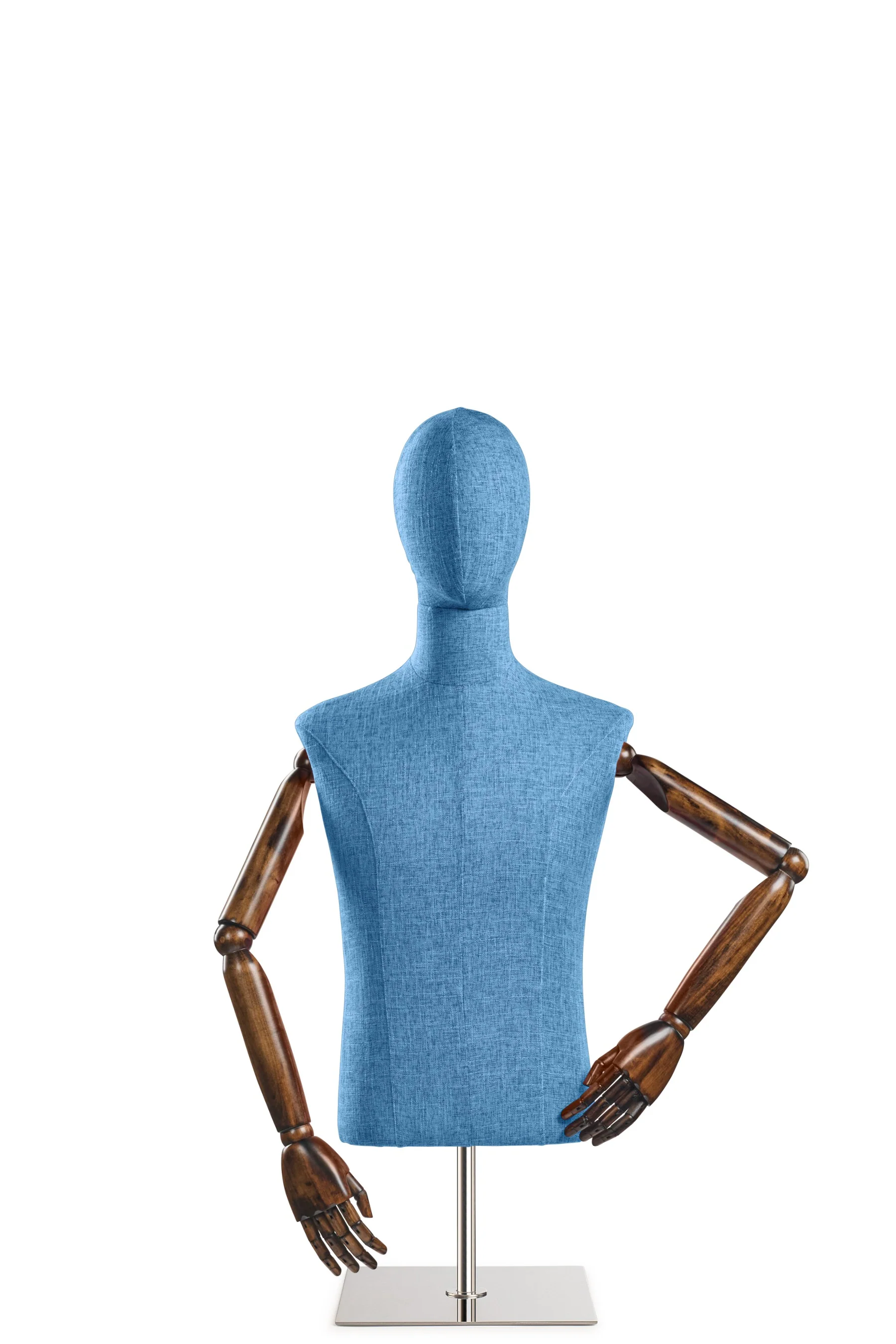 Male Display Dress Form on Metal Tabletop Base (Head & Arms Version) - Image 24